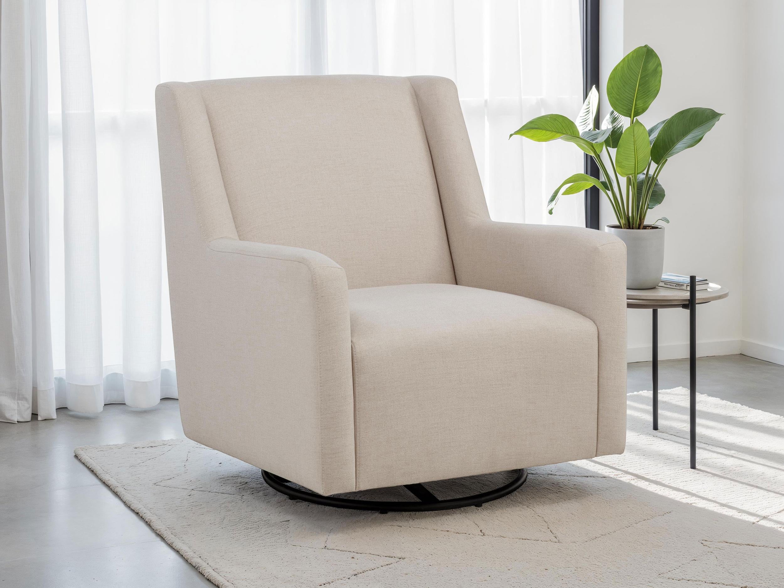 Sorrel Fabric Upholstered Swivel Glider Arm Chair Latte - 903930