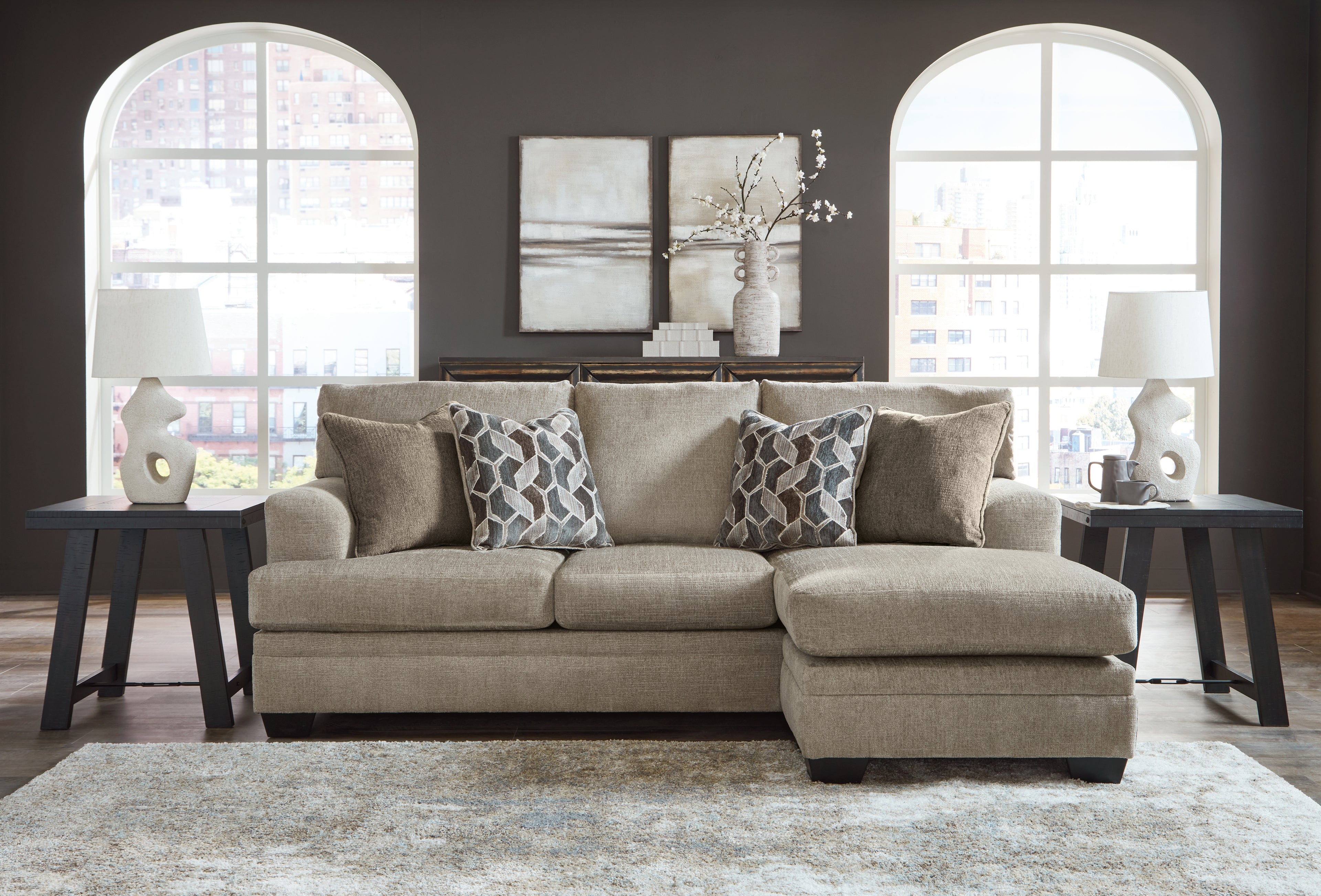 Stonemeade Taupe Sofa Chaise and Oversized Chair - 59504U6