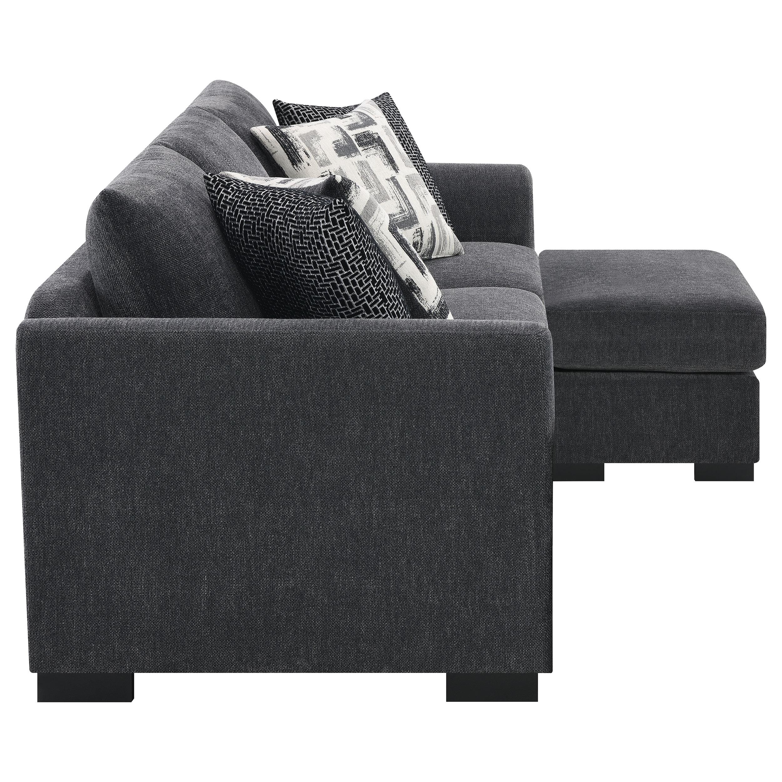 Storey Upholstered Chaise Sleeper Sofa Sectional Dark Grey - 504777