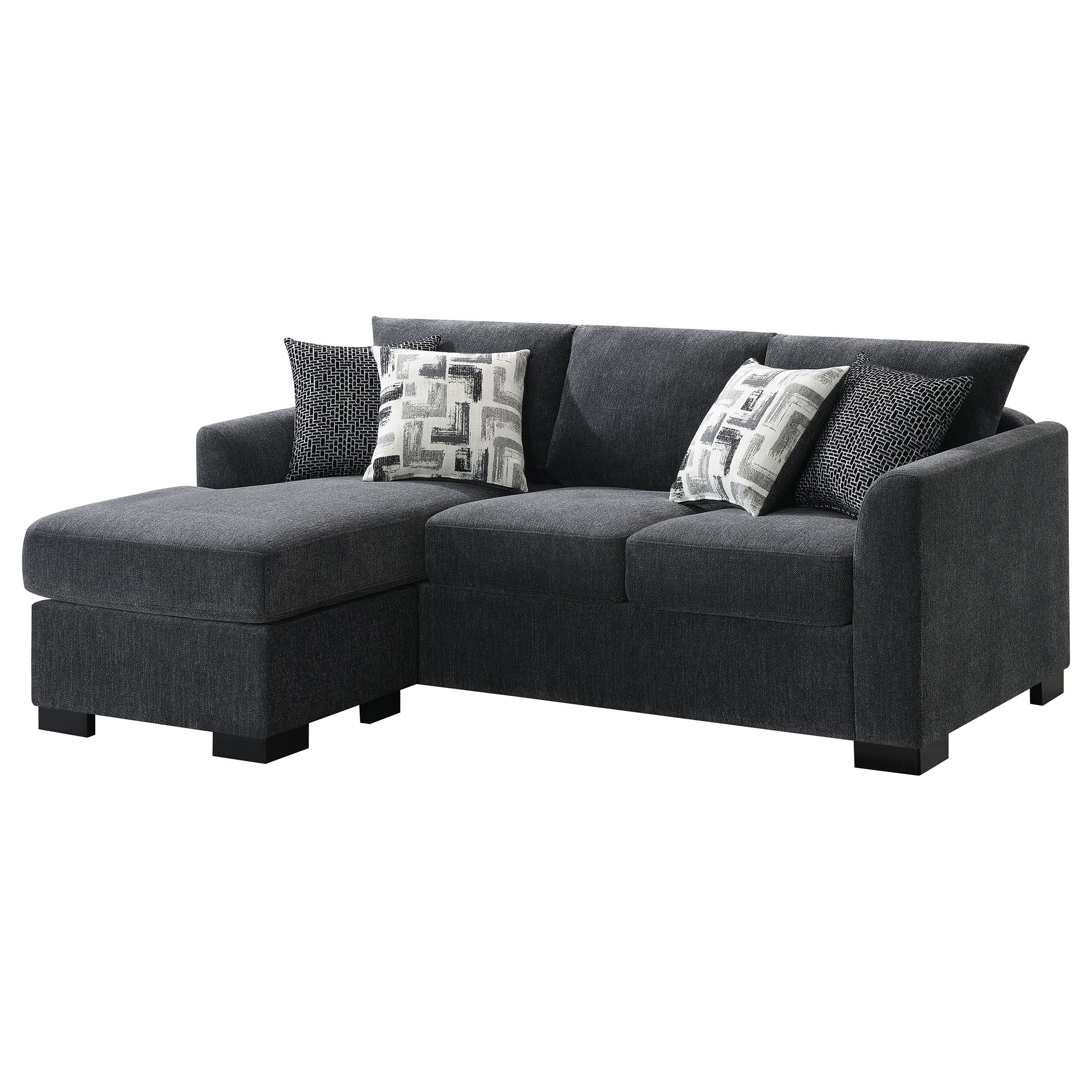 Storey Upholstered Chaise Sleeper Sofa Sectional Dark Grey - 504777