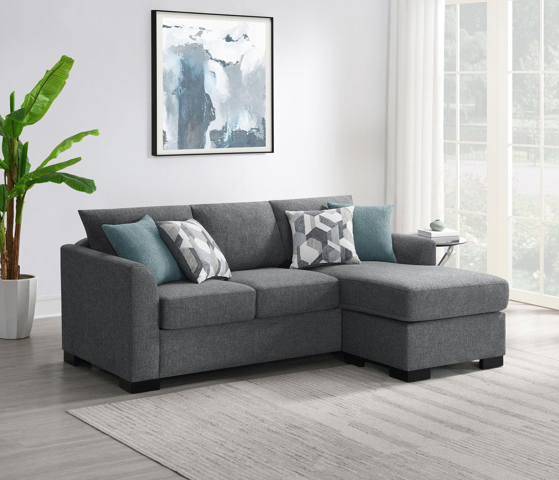 Storey Upholstered Chaise Sleeper Sofa Sectional Grey - 504779
