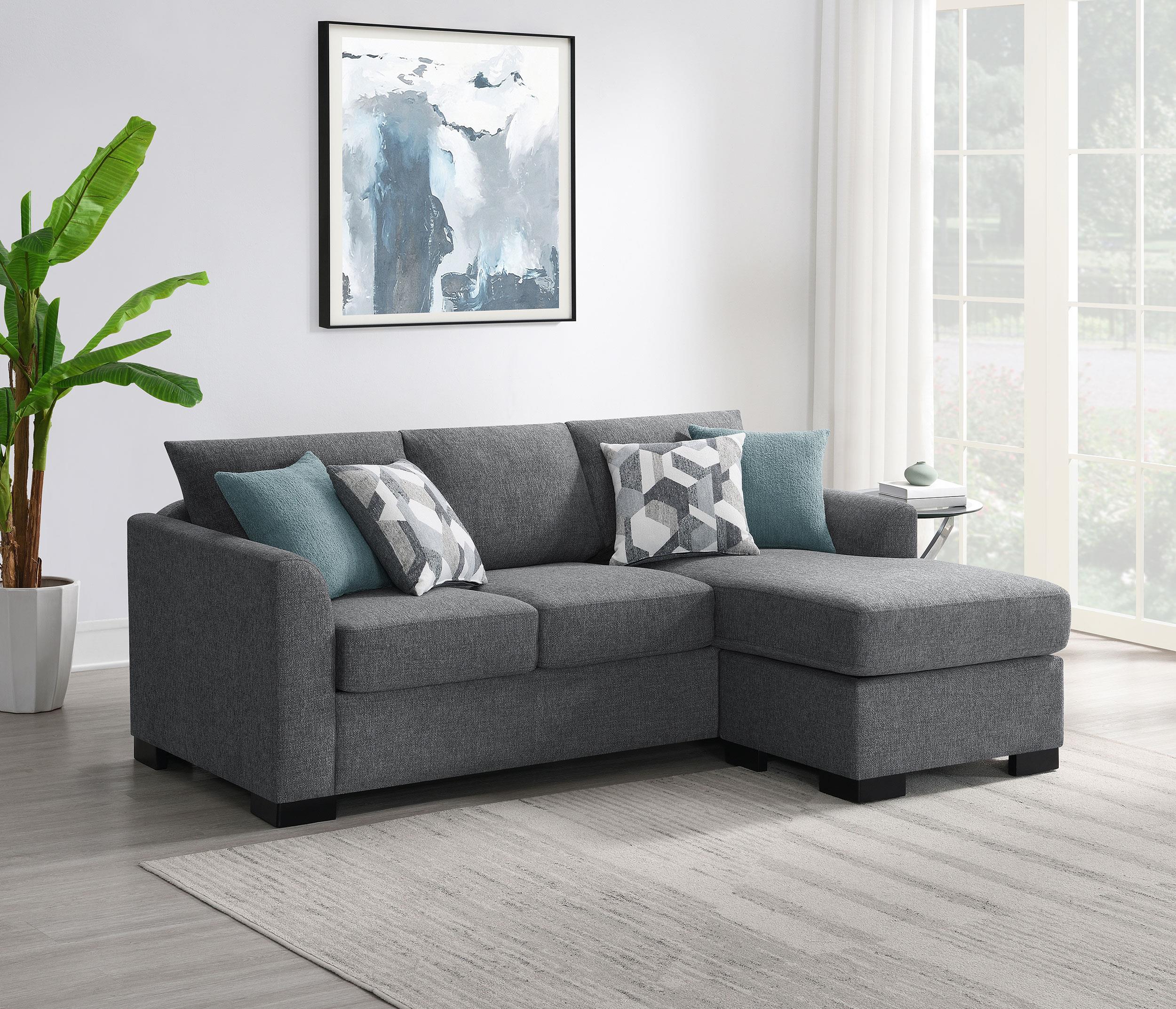 Storey Upholstered Chaise Sleeper Sofa Sectional Grey - 504779