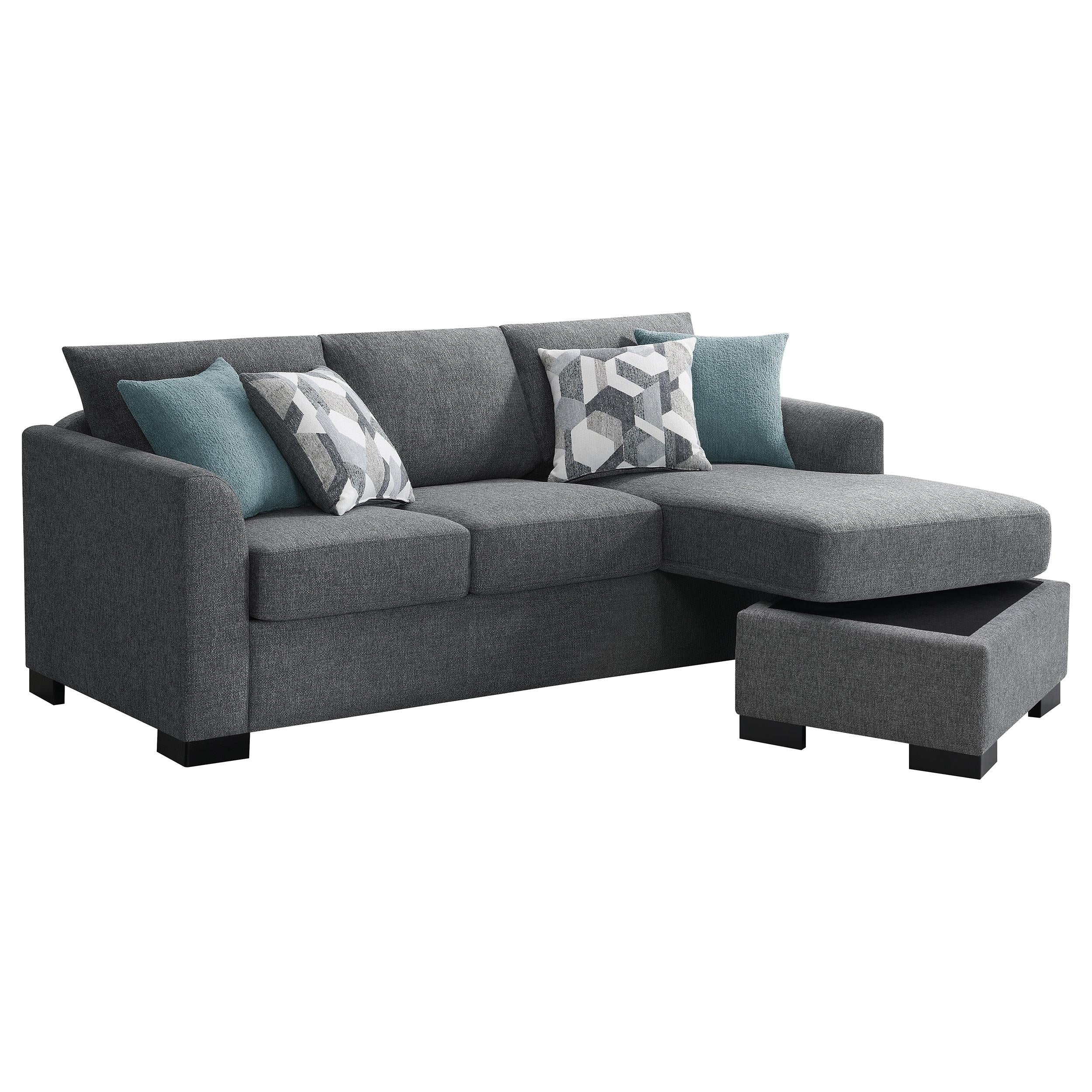 Storey Upholstered Chaise Sleeper Sofa Sectional Grey - 504779