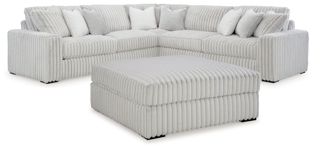 Stupendous 3-Piece Sectional with Ottoman in Alloy from Ashley - Luna Furniture
