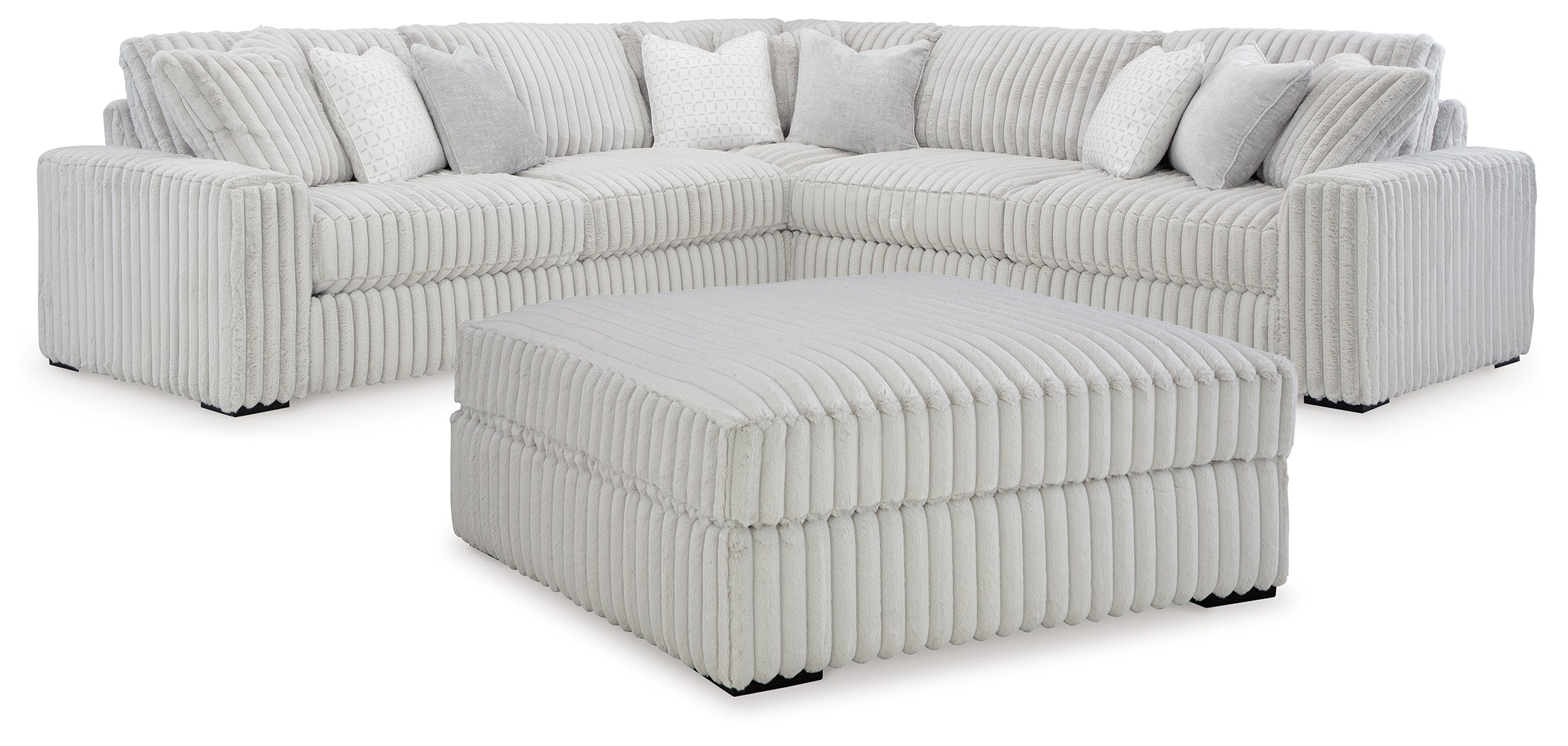 Stupendous 3-Piece Sectional with Ottoman in Alloy from Ashley - Luna Furniture