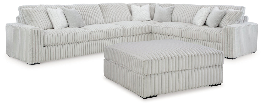 Stupendous 4-Piece Sectional with Ottoman in Alloy from Ashley - Luna Furniture