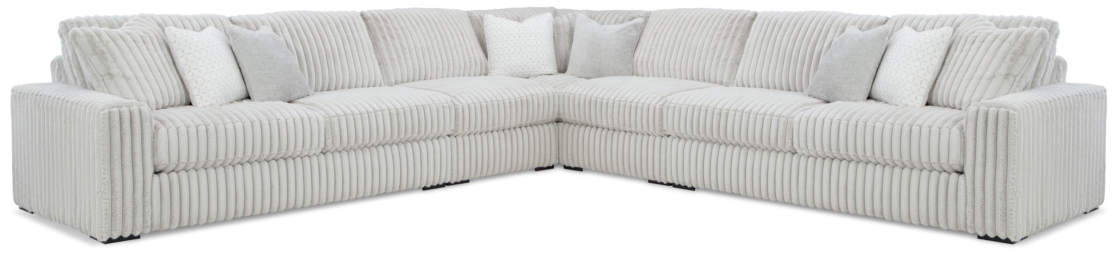 Stupendous 5-Piece Sectional with Ottoman in Alloy from Ashley - Luna Furniture