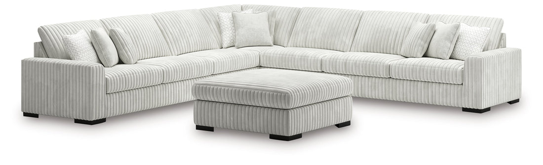Stupendous 5-Piece Sectional with Ottoman in Alloy from Ashley - Luna Furniture