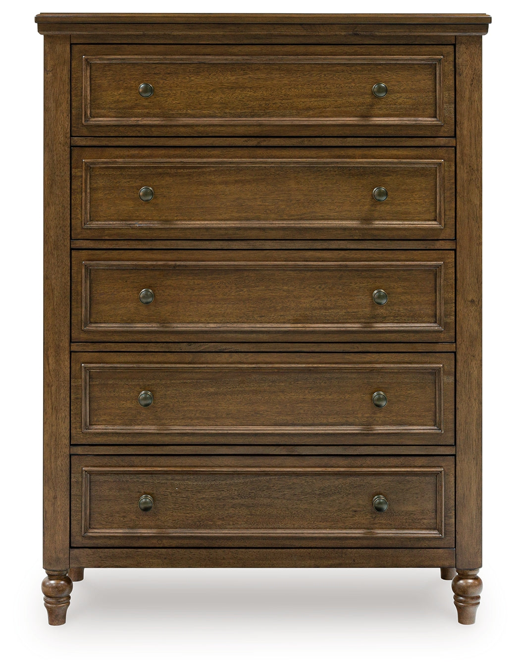 Sturlayne Queen Upholstered Panel Bed with Mirrored Dresser, Chest and Nightstand in Brown from Ashley - Luna Furniture
