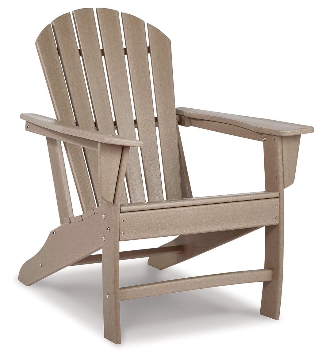 Sundown Treasure Driftwood 4 Adirondack Chairs and Outdoor End Table - P014P2