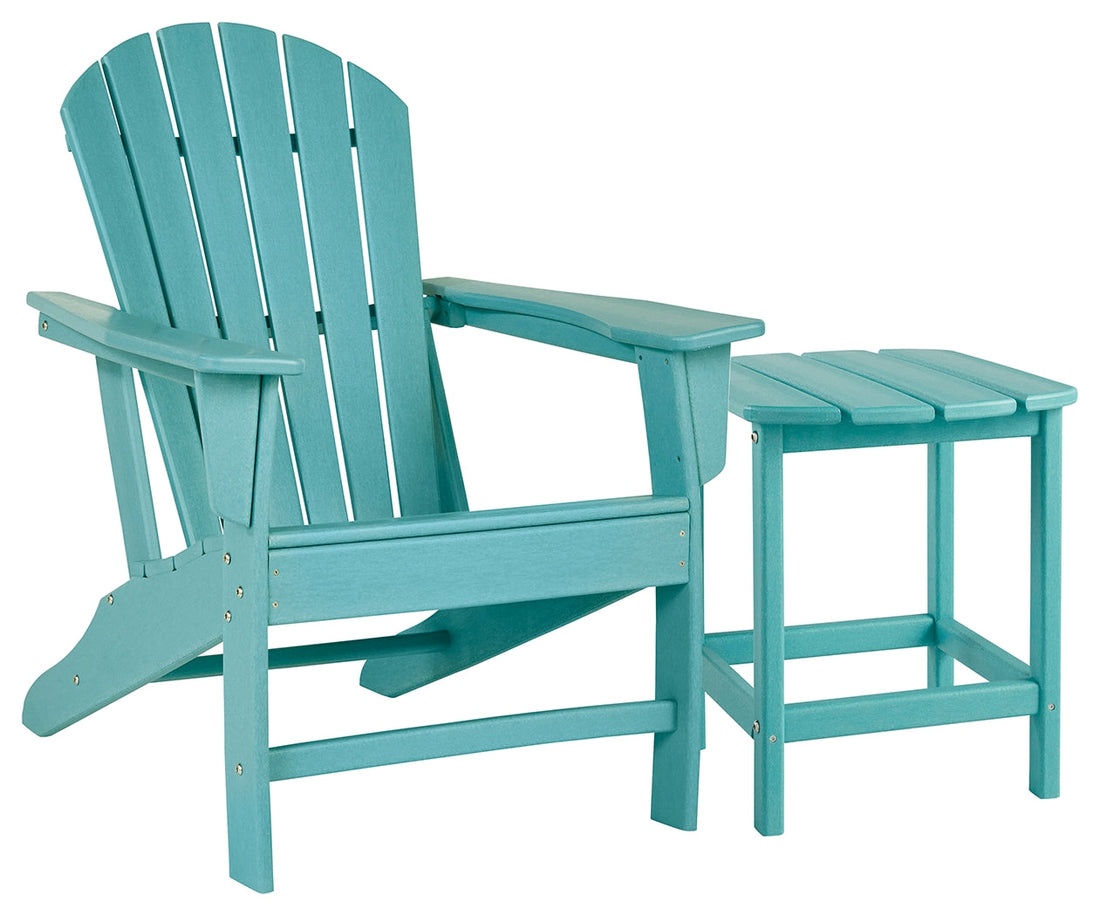 Sundown Treasure Outdoor Chair with End Table in Turquoise - PKG008189