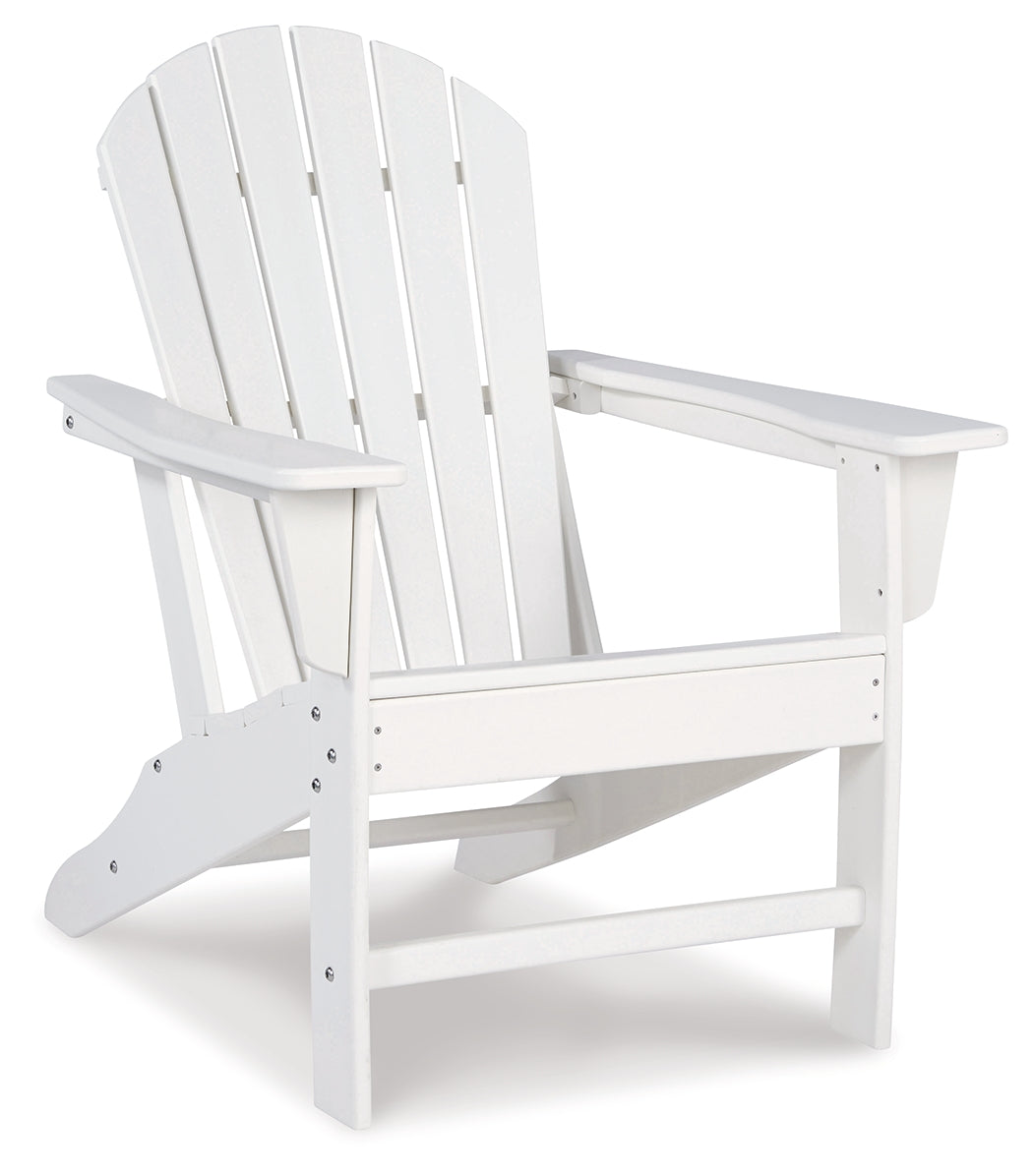 Sundown Treasure White Adirondack Chair with End Table - P011P1