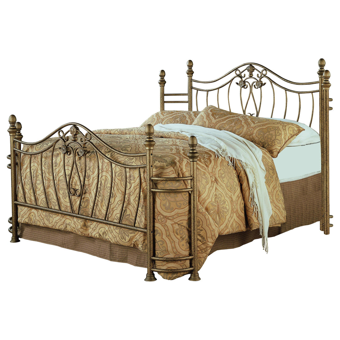 Sydney Metal Eastern King Open Frame Bed Brushed Gold - 300171KE-SET