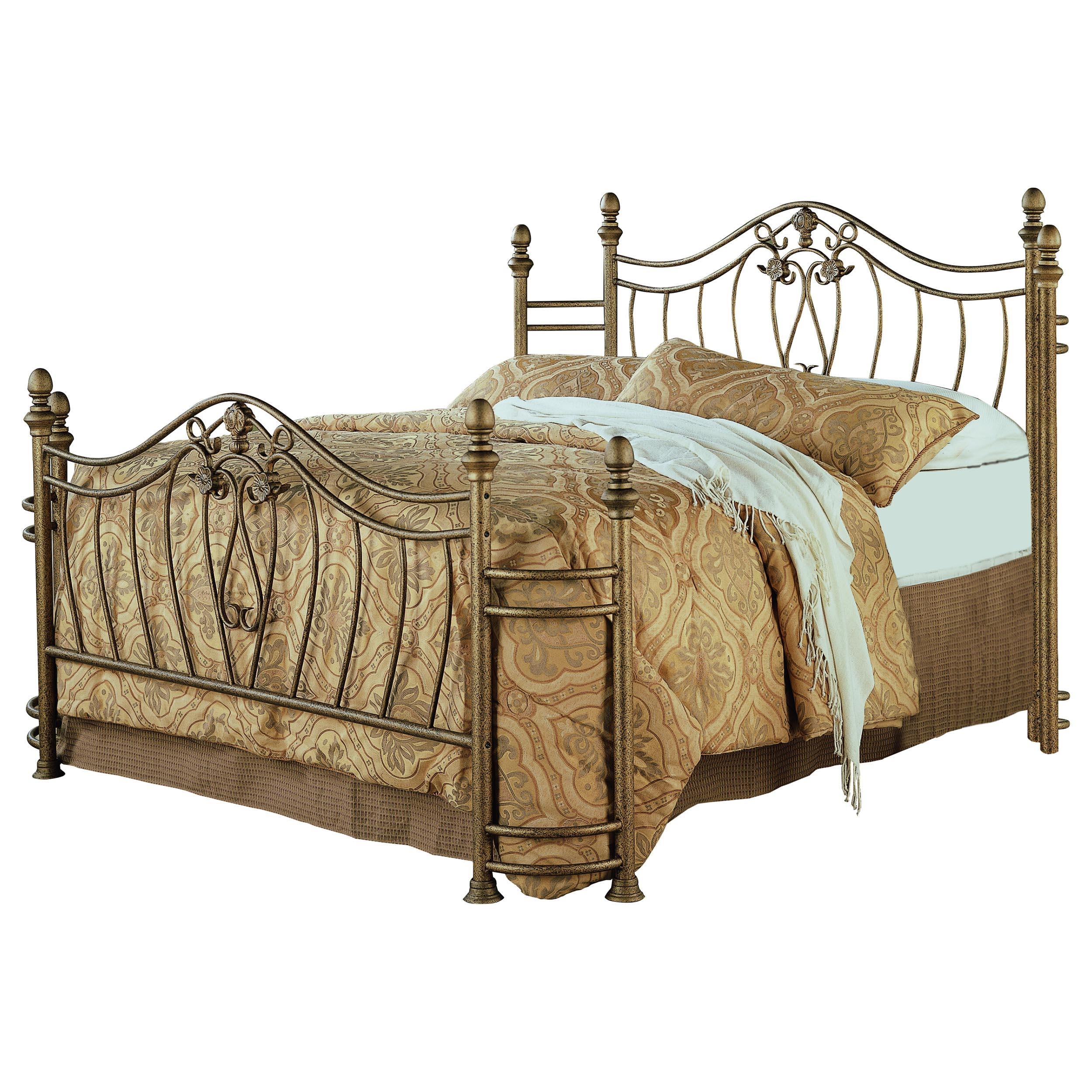 Sydney Metal Eastern King Open Frame Bed Brushed Gold - 300171KE-SET