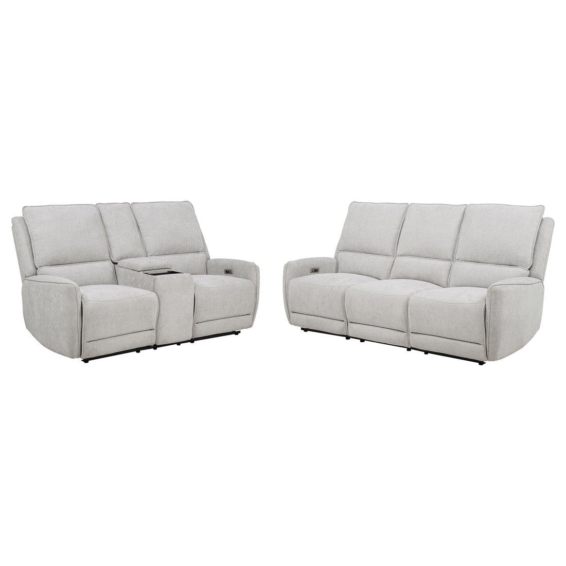 Sylmar 2-piece Chenille Power Reclining Sofa Set Dove Grey - 610521P-S2