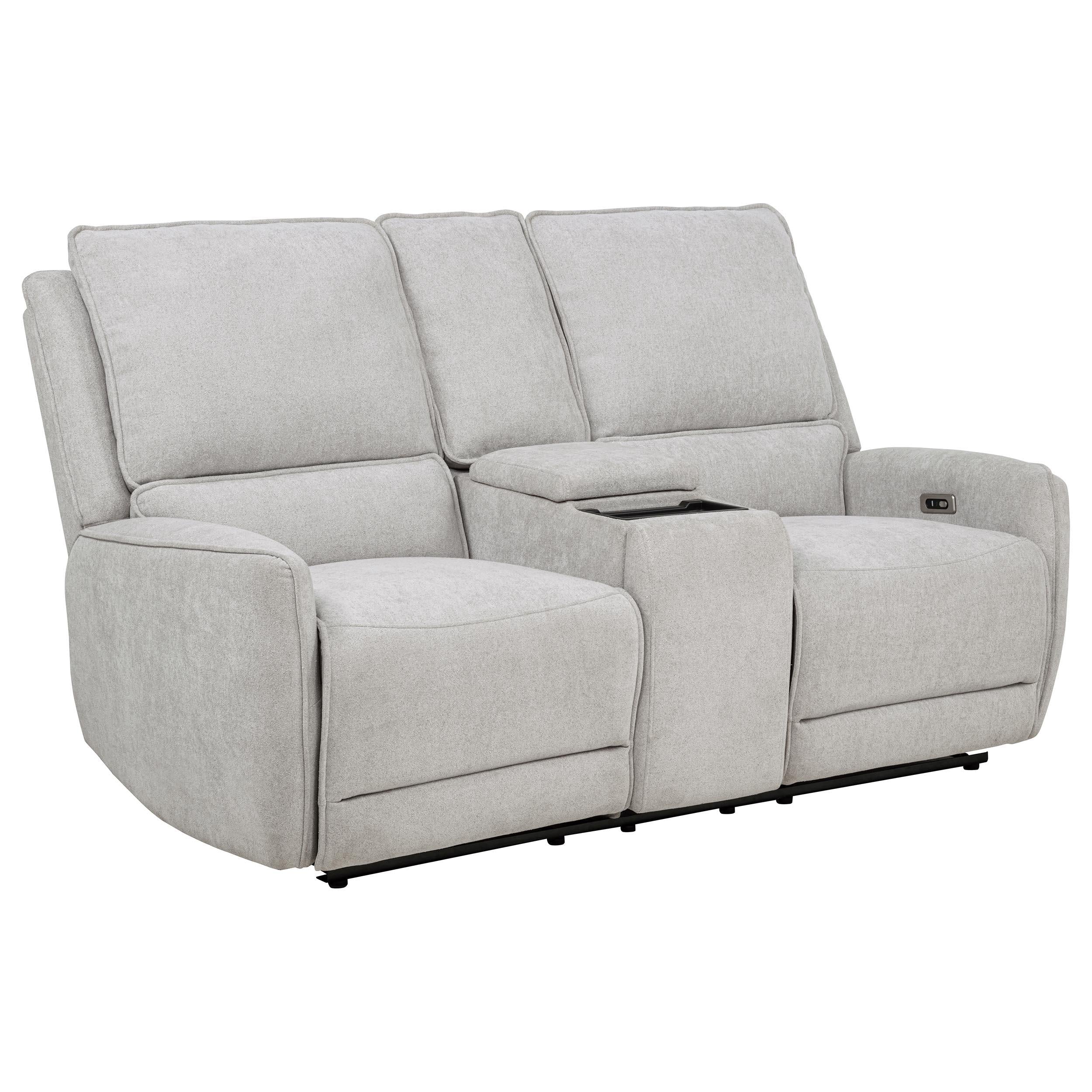 Sylmar 2-piece Chenille Power Reclining Sofa Set Dove Grey - 610521P-S2