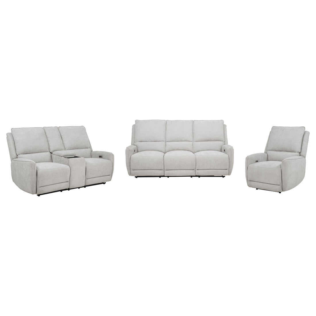 Sylmar 3-piece Chenille Power Reclining Sofa Set Dove Grey - 610521P-S3