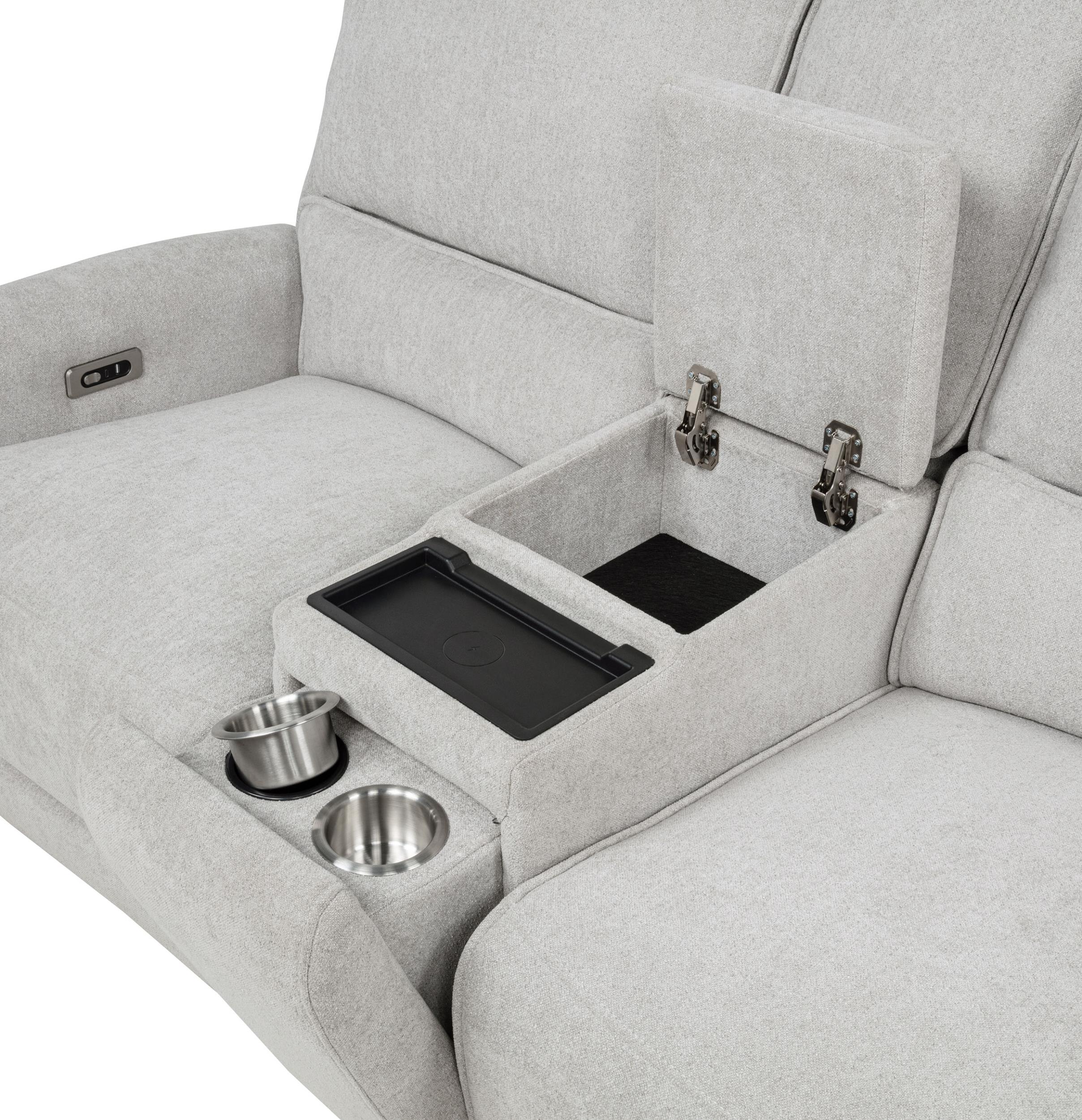 Sylmar Chenille Upholstered Power Reclining Loveseat Grey - 610522P