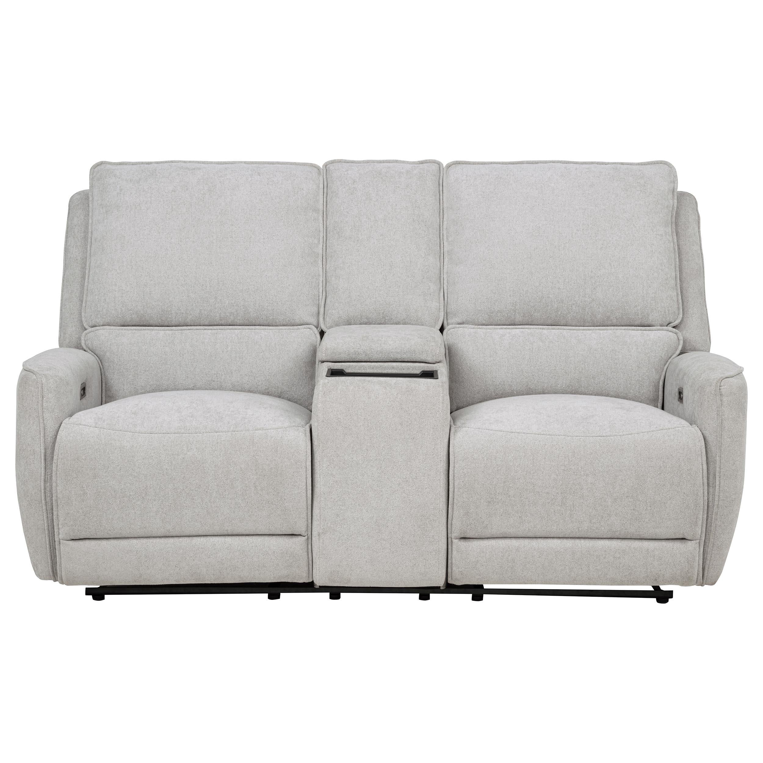 Sylmar Chenille Upholstered Power Reclining Loveseat Grey - 610522P
