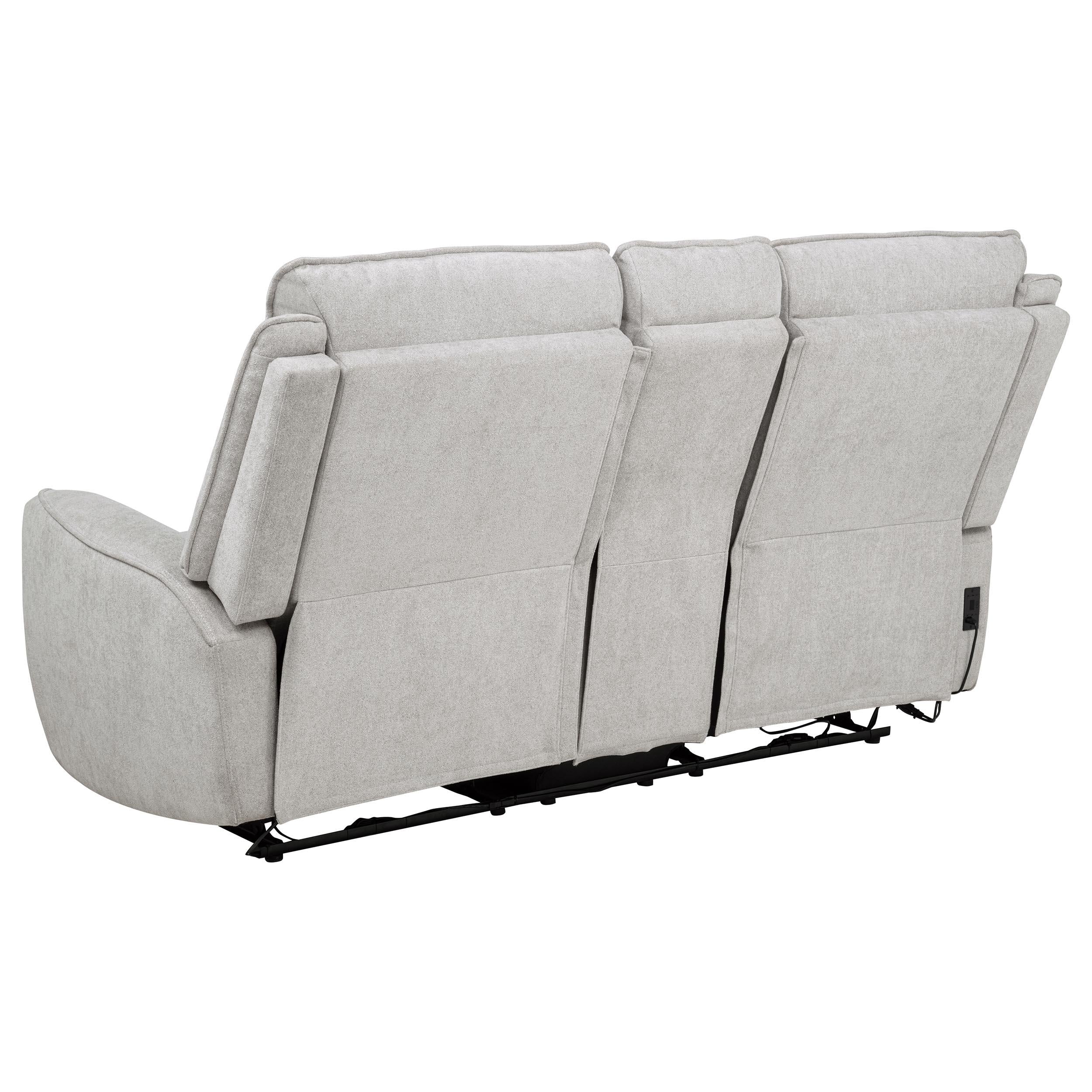 Sylmar Chenille Upholstered Power Reclining Loveseat Grey - 610522P