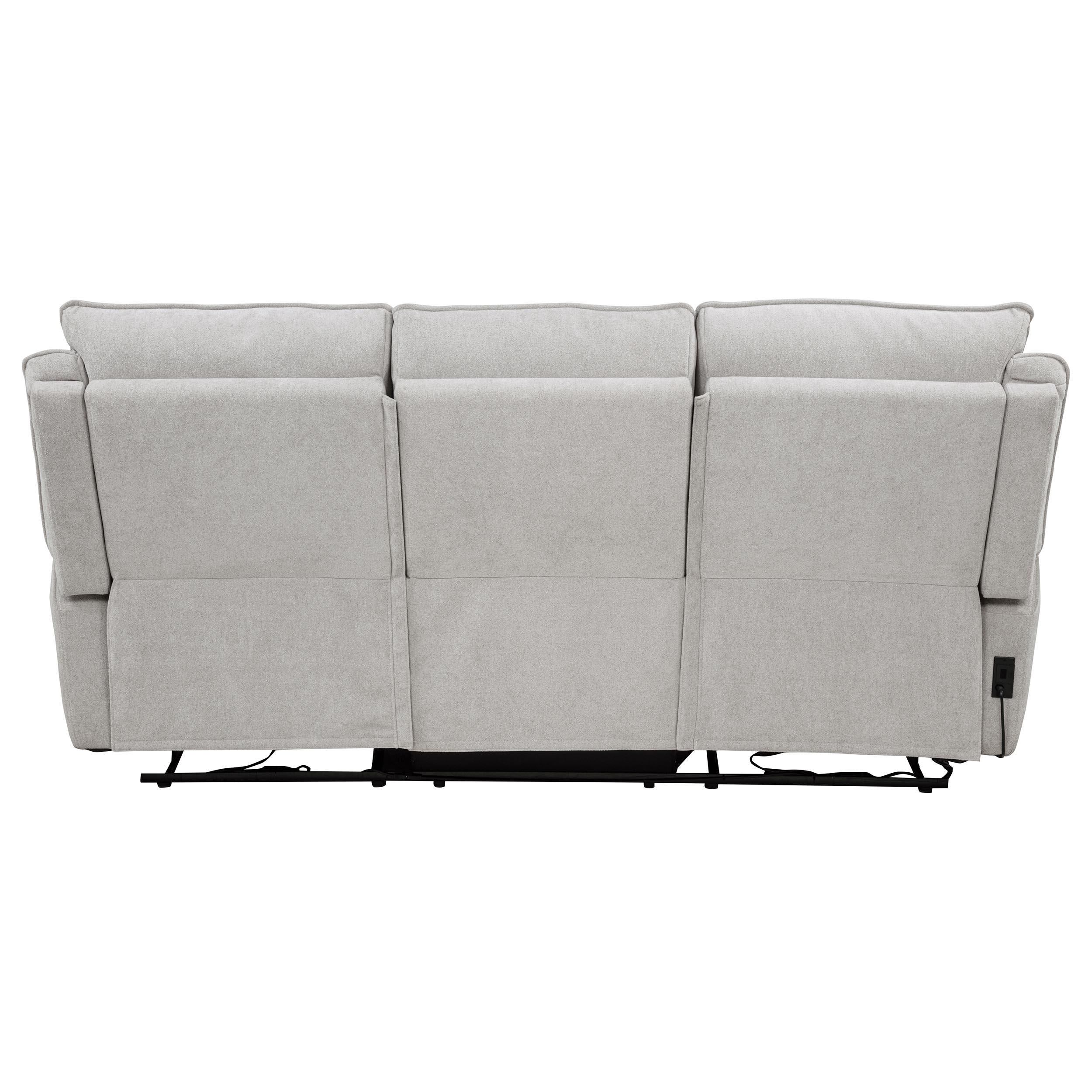 Sylmar Chenille Upholstered Power Reclining Sofa Dove Grey - 610521P
