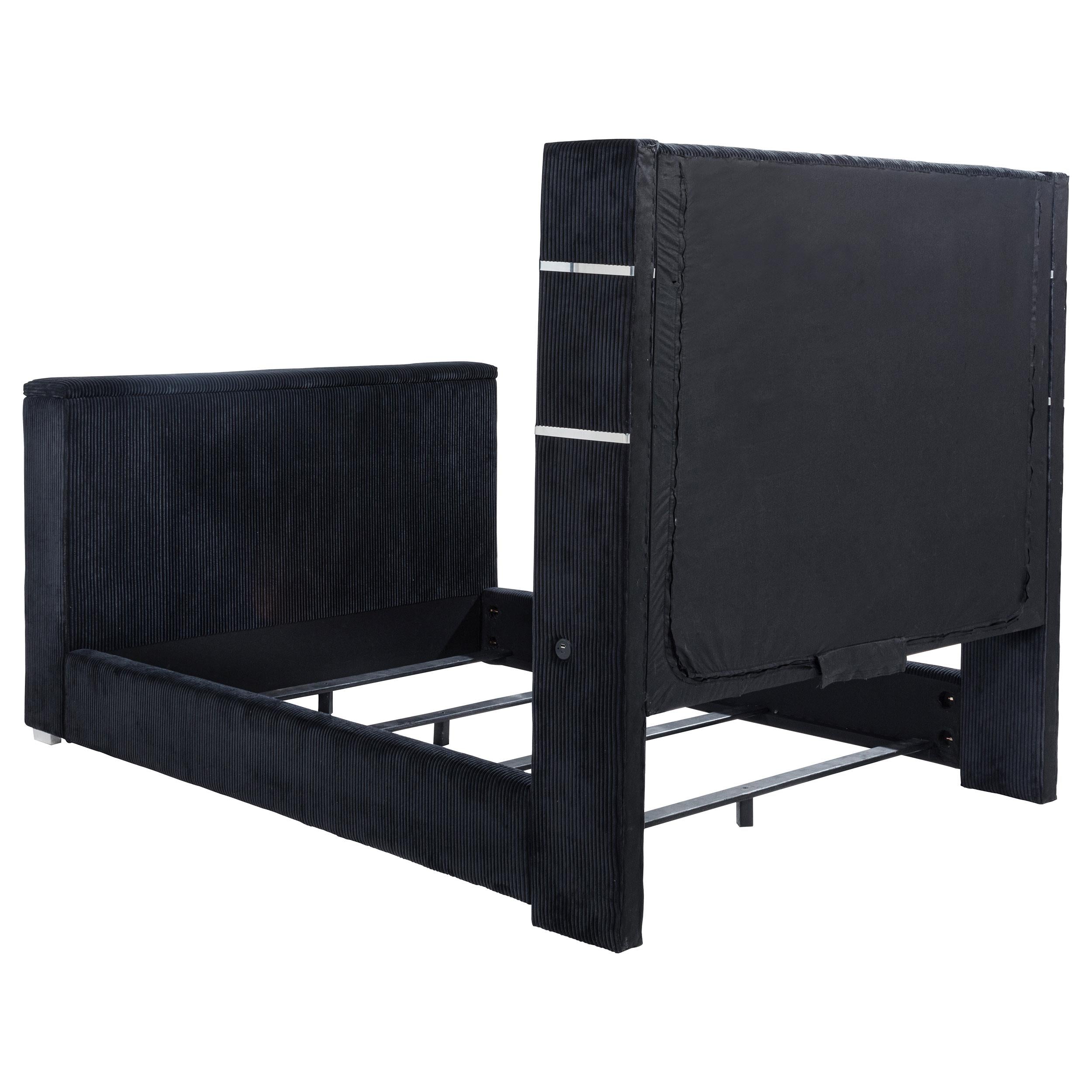 Tisdall California King Flame Visualizer TV Bed Black - 315868BLKKW