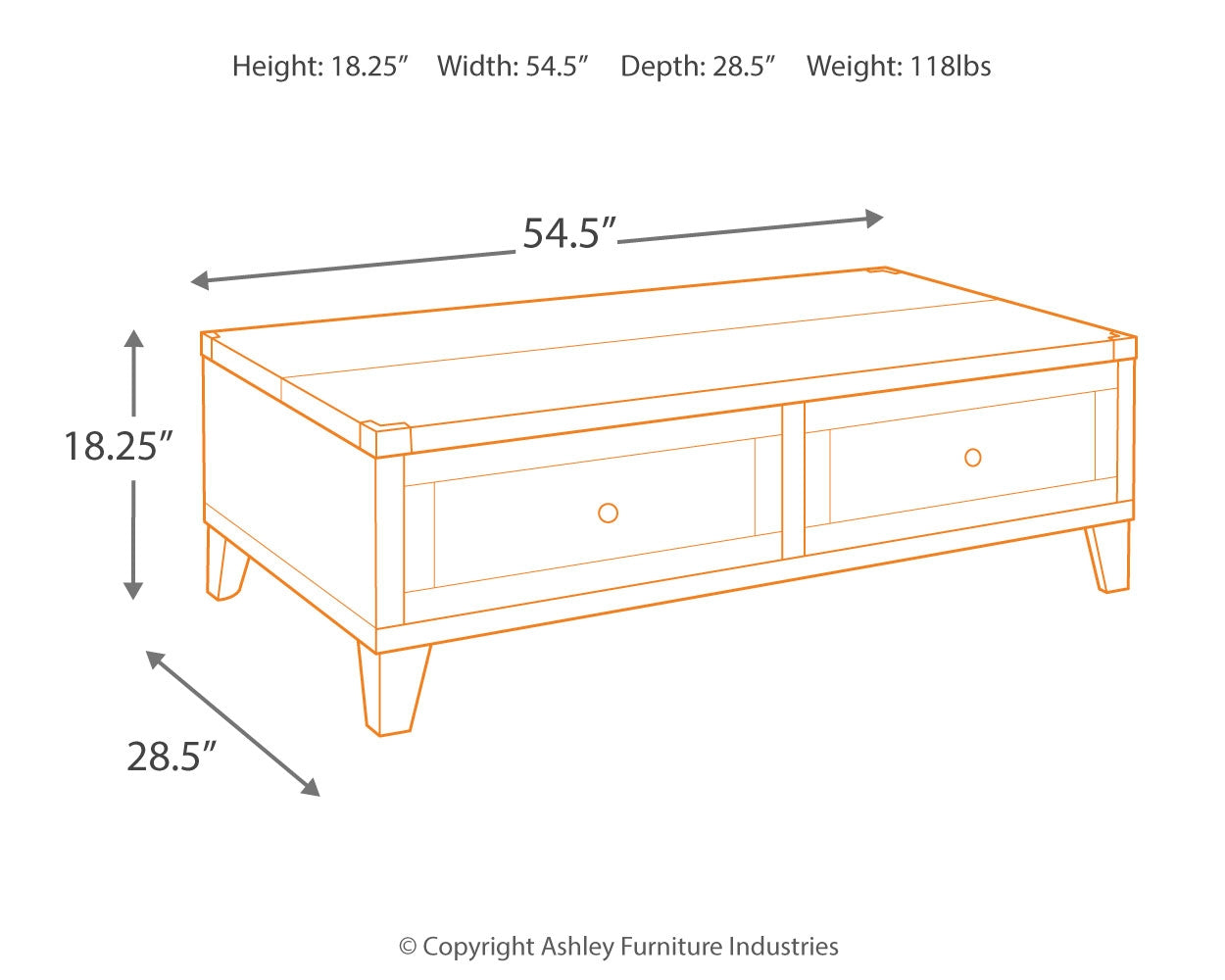 Todoe Coffee Table with 1 End Table in Dark Gray - PKG008763