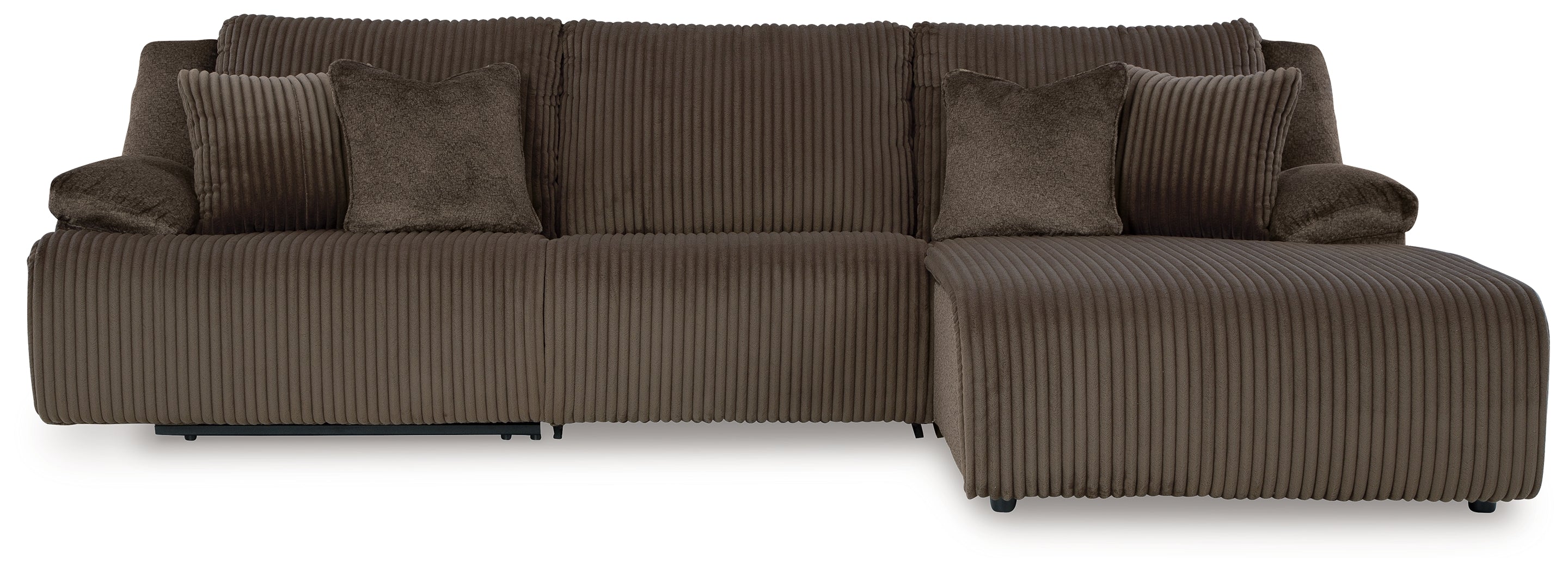 Top Tier Chocolate 3-Piece Sectional Sofa Chaise - 92705S6