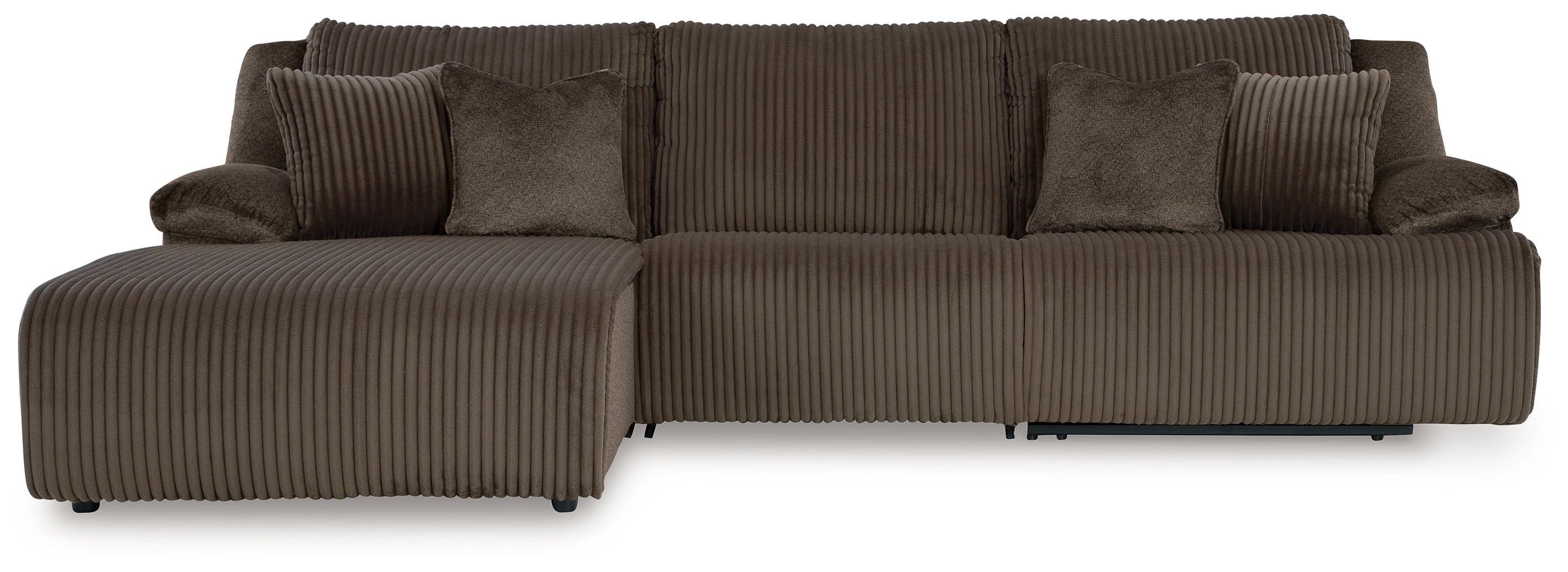 Top Tier Chocolate 3-Piece Sectional Sofa Chaise - 92705S7