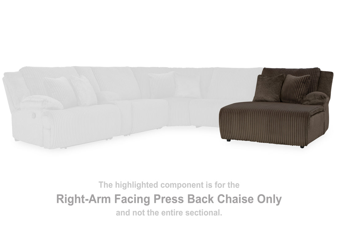 Top Tier Chocolate Right-Arm Facing Press Back Chaise - 9270507