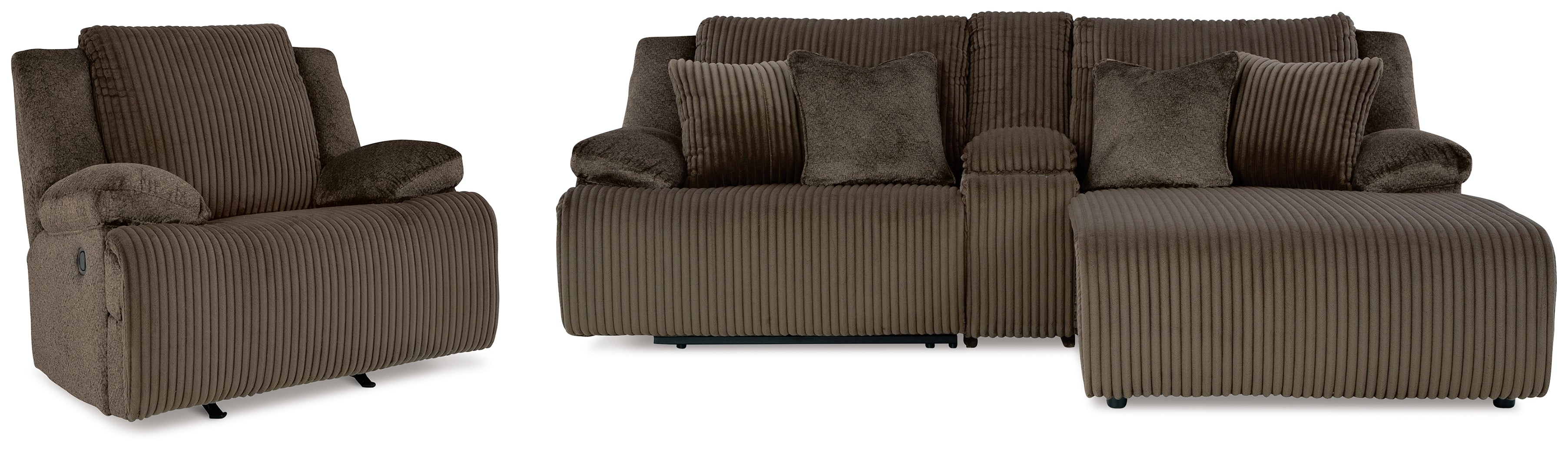 Top Tier Sofa and Recliner in Chocolate from Ashley - Luna Furniture
