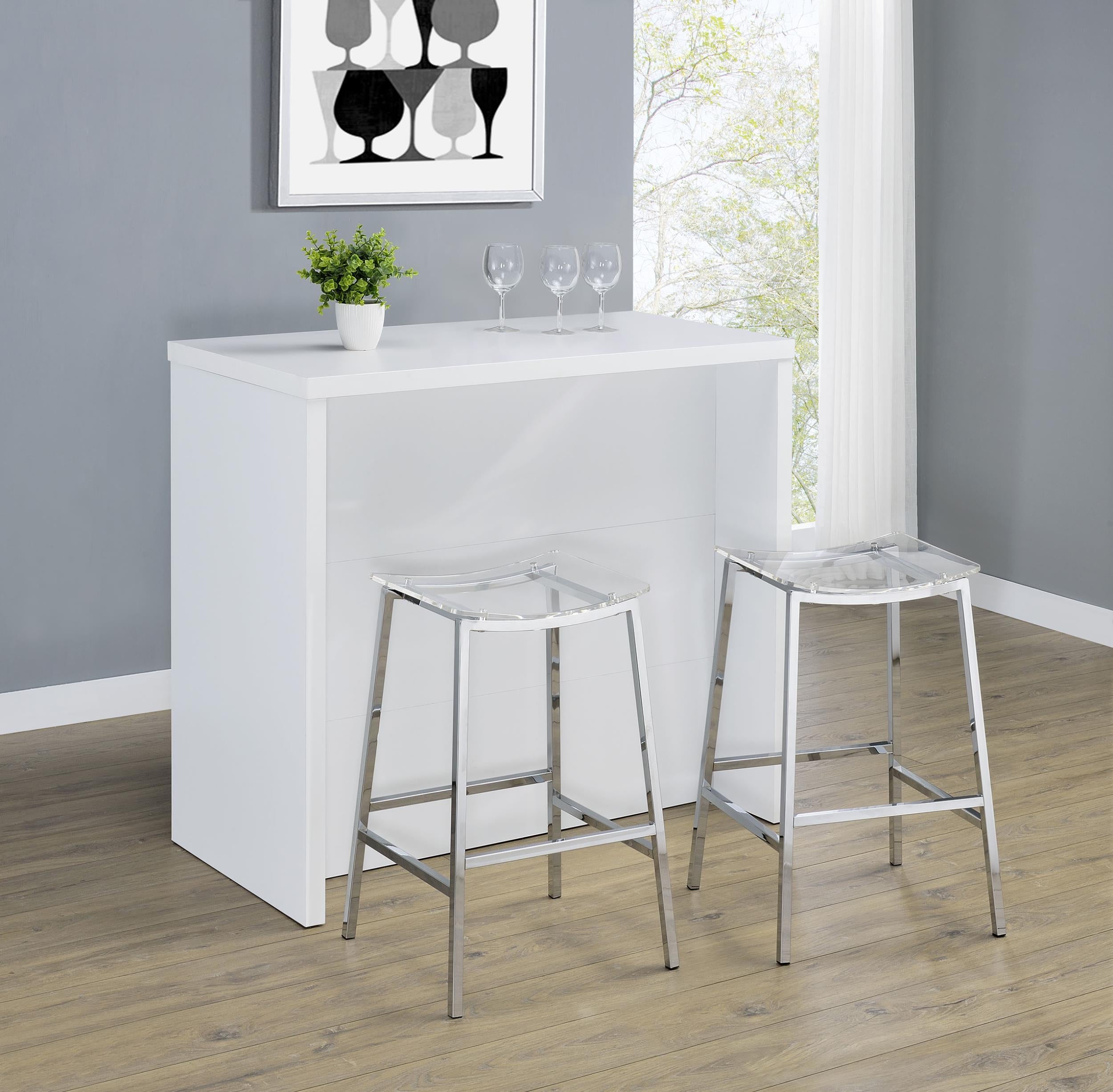Topanga Engineered Wood Freestanding Home Bar Cabinet White - 182786