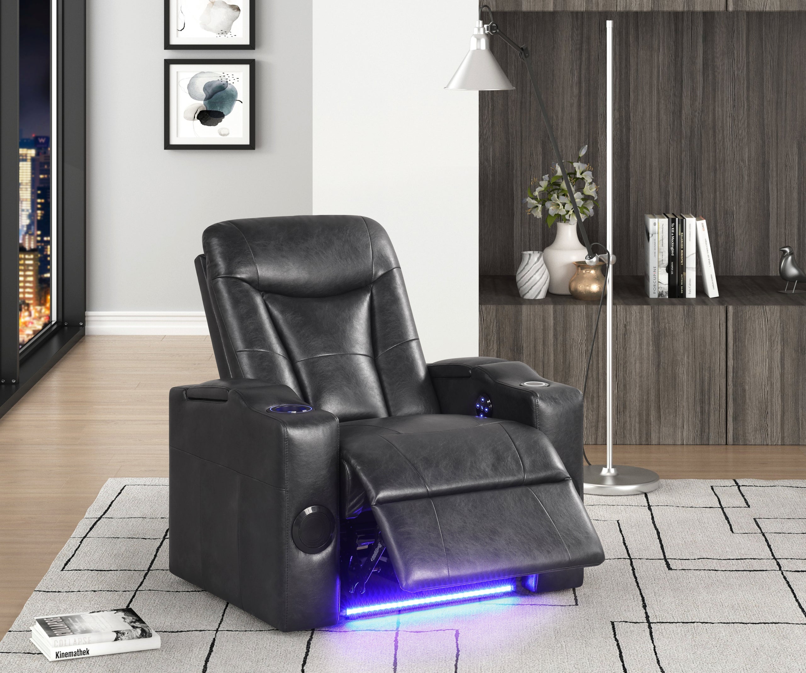 TOPGUN2 Black - Power Recliner (Bluetooth Speaker + Led Light) - TOPGUN2 BLACK