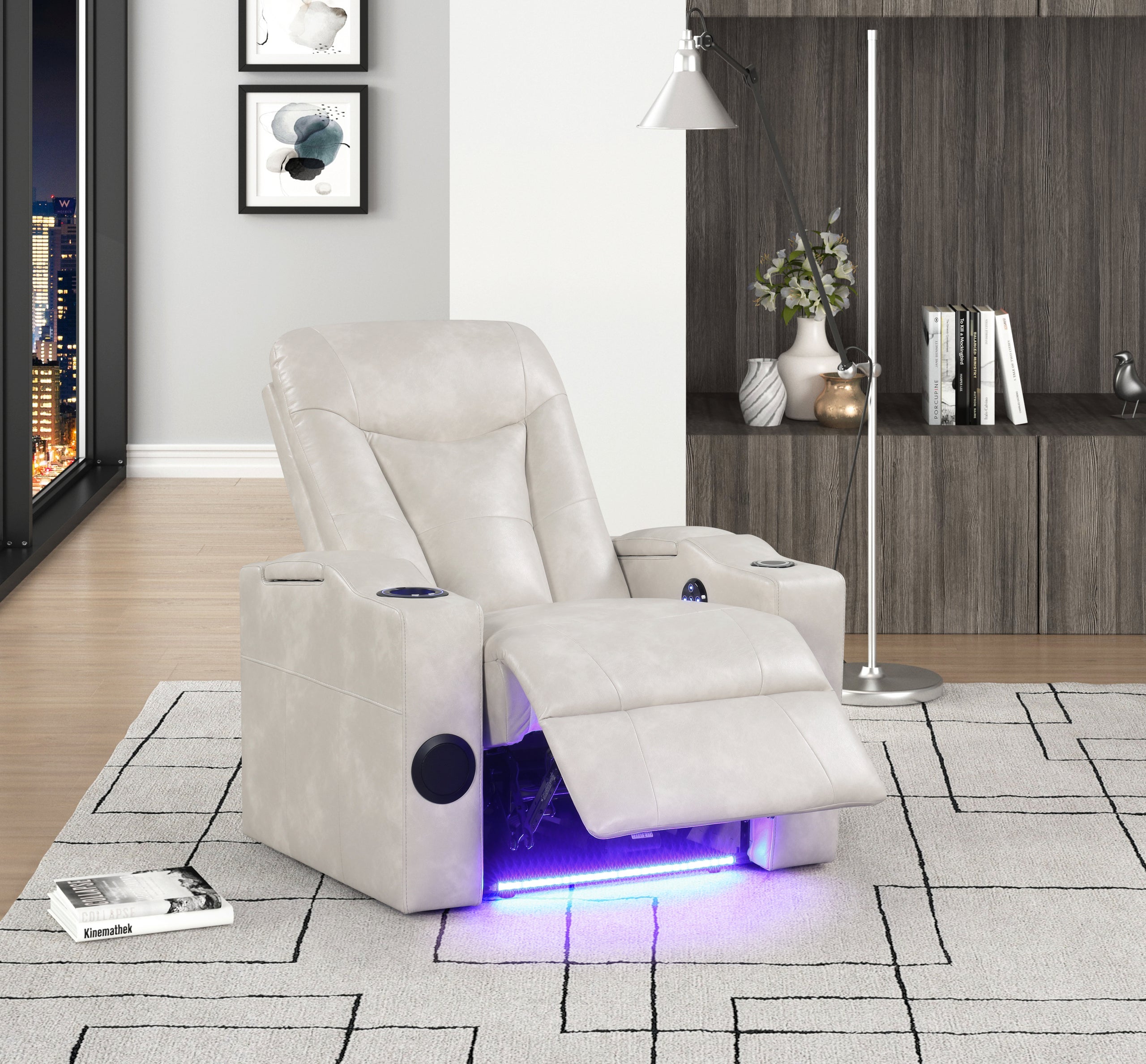 TOPGUN2 Ivory - Power Recliner (Bluetooth Speaker + Led Light) - TOPGUN2 Ivory