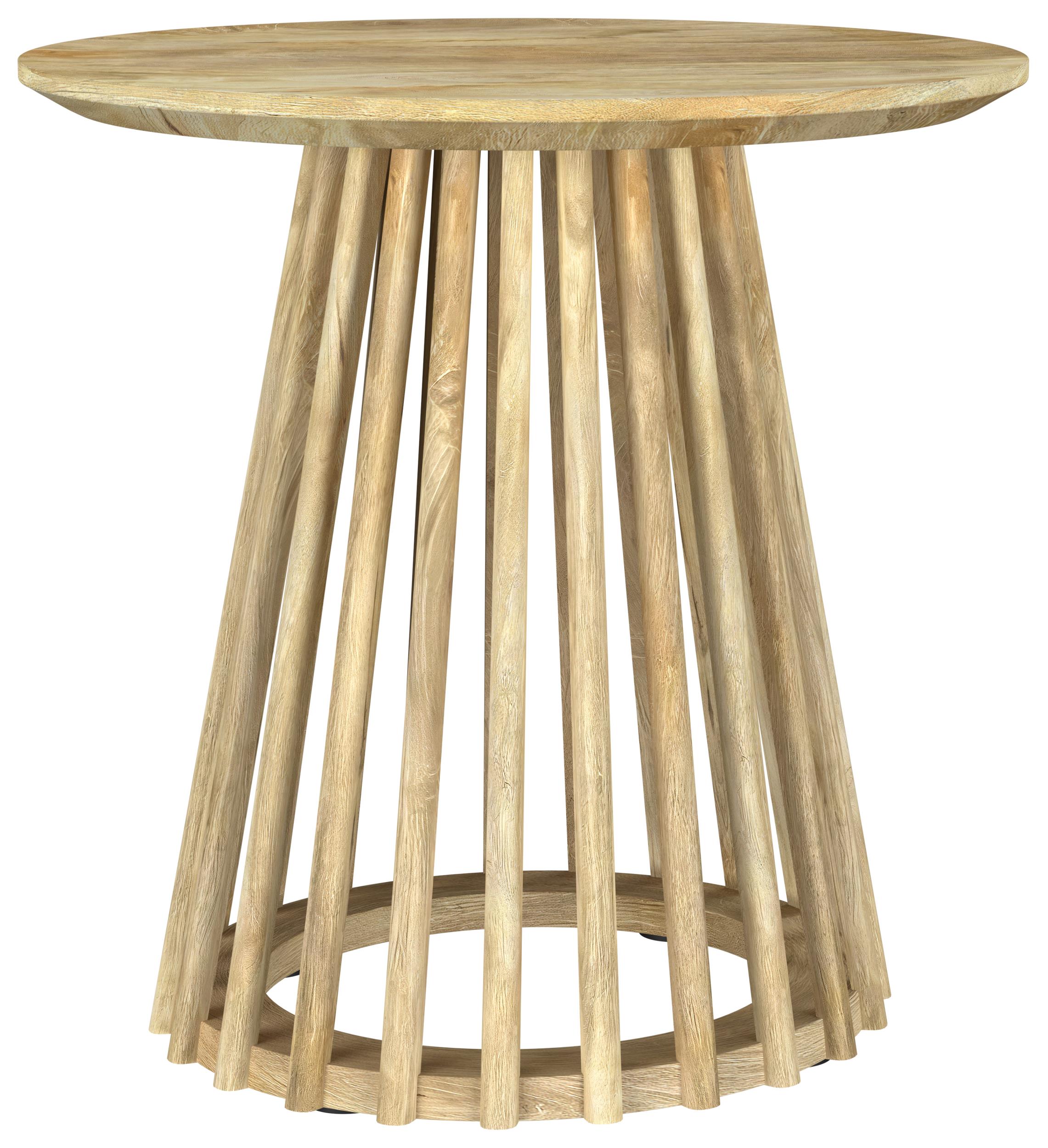 Touhy Round Solid Wood End Side Table Natural Mango - 710607
