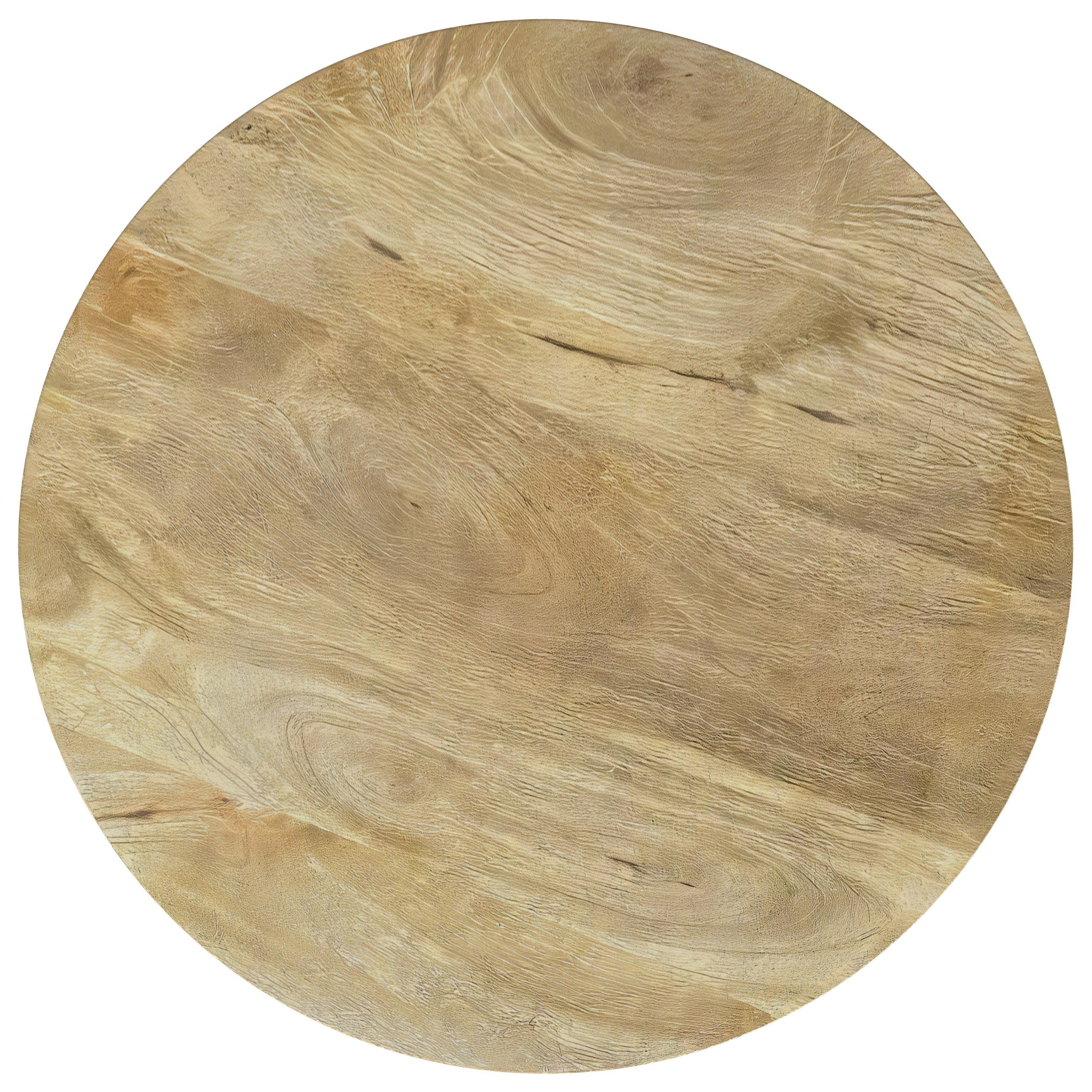 Touhy Round Solid Wood End Side Table Natural Mango - 710607