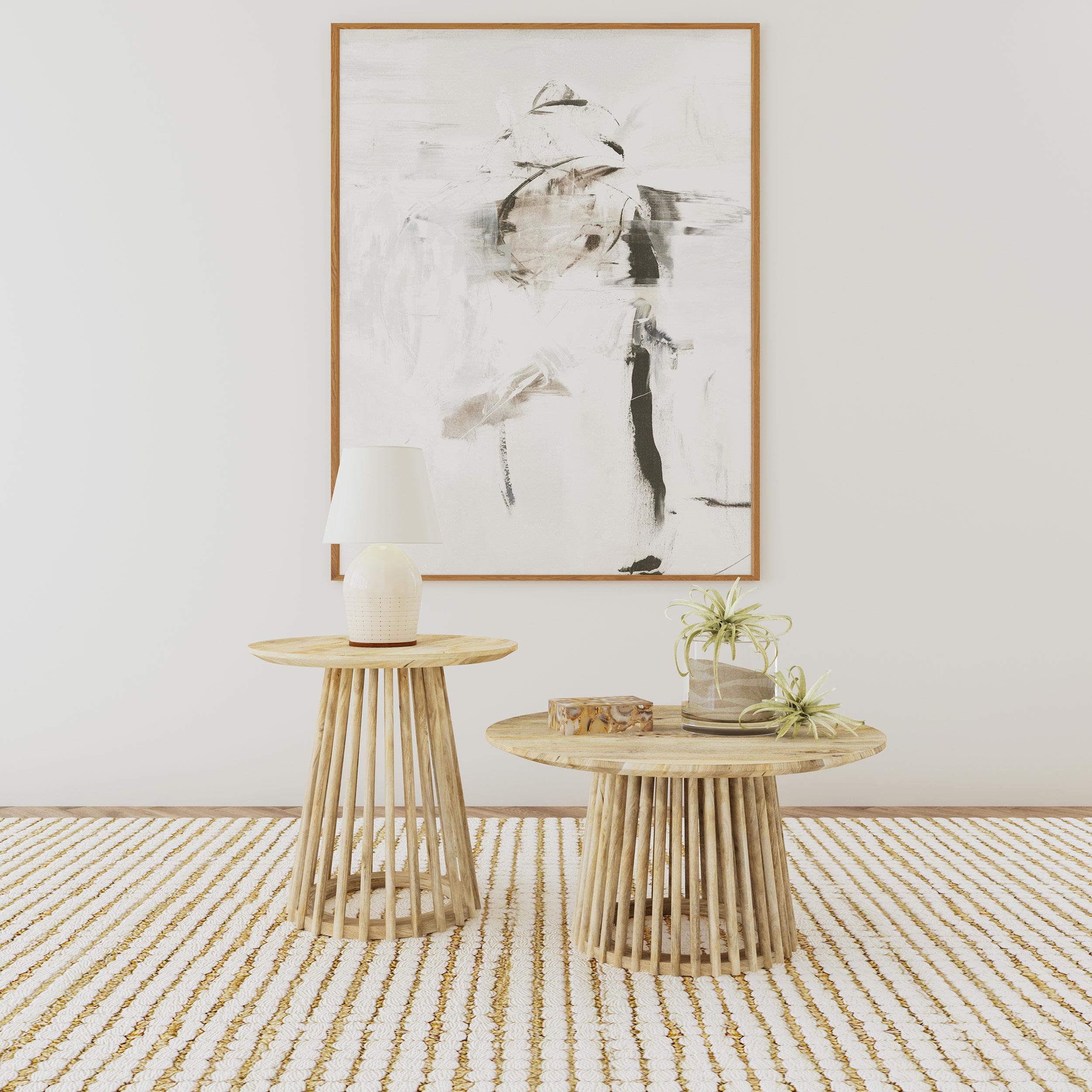 Touhy Round Solid Wood End Side Table Natural Mango - 710607