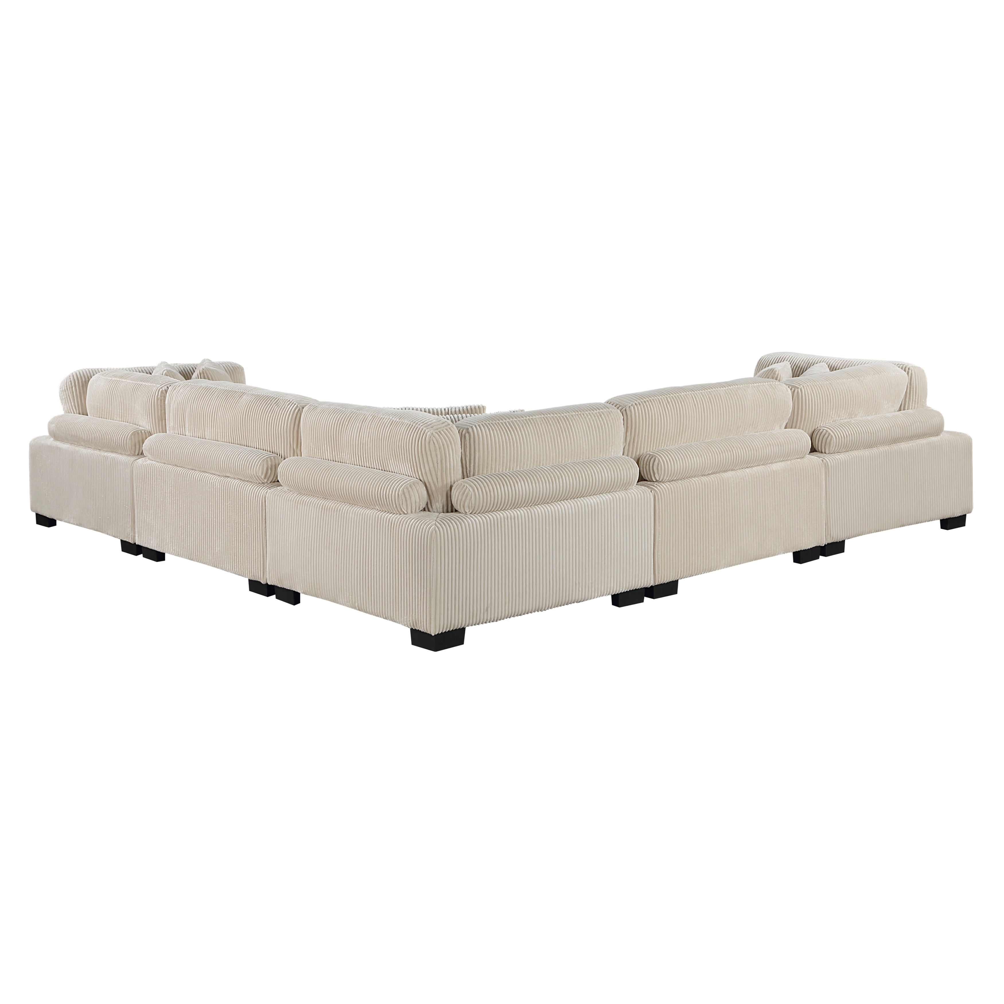 Traverse Beige Corduroy 5-Piece Modular Sectional with Corner Seats - 8555BE*2AC3CR
