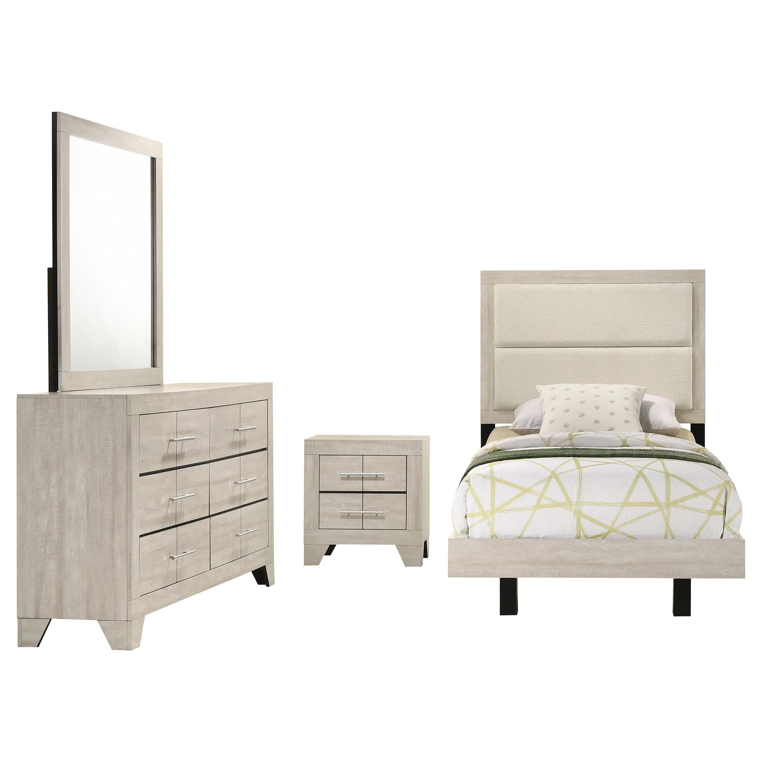 Trenton 4-piece Twin Bedroom Set Rustic Cream - 225061T-S4