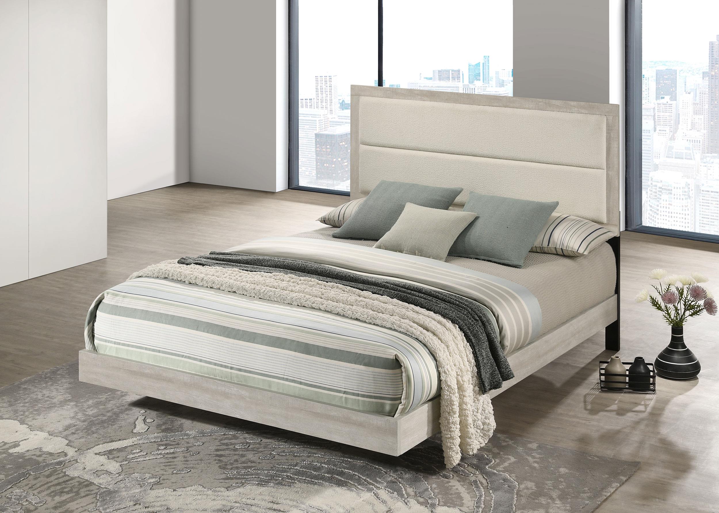 Trenton 54-inch Wood Full Panel Bed Rustic Cream - 225061F