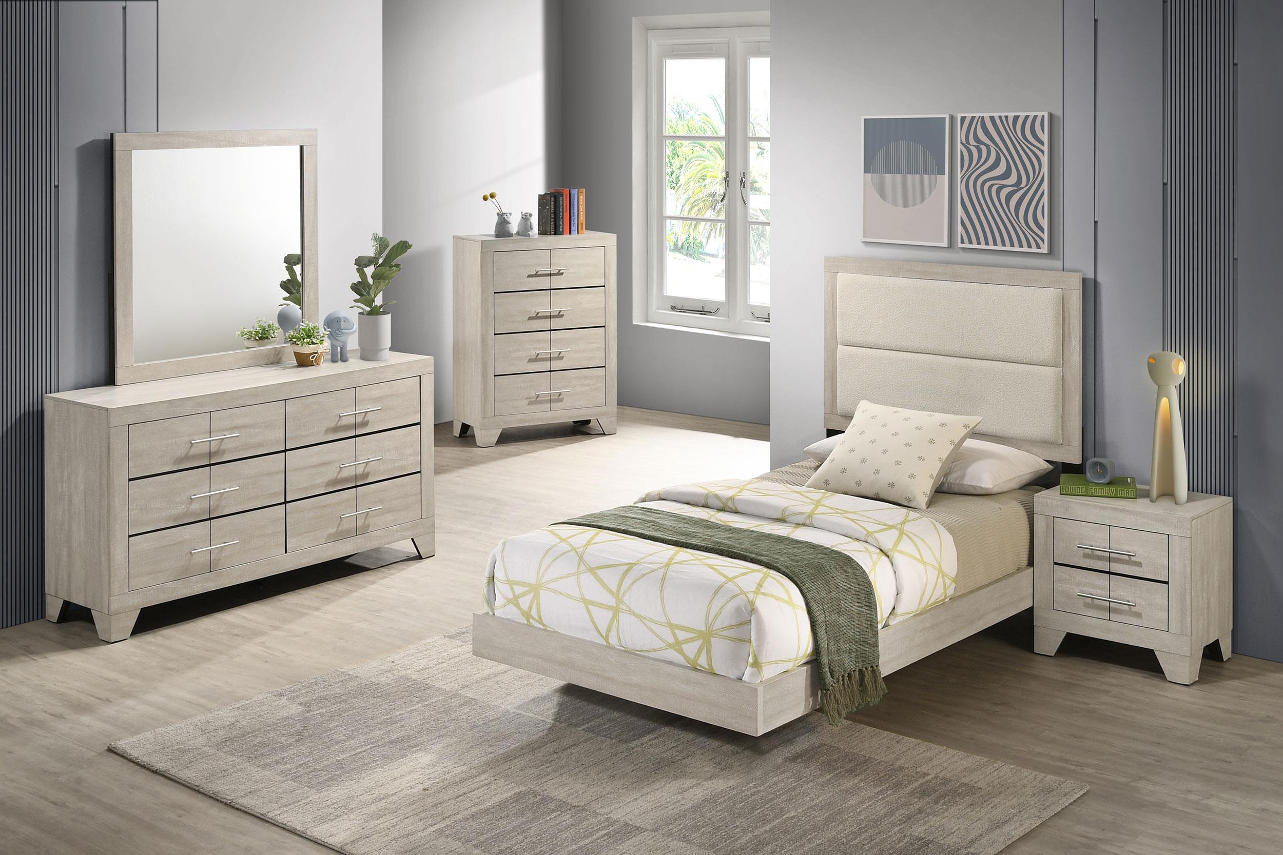 Trenton 54-inch Wood Twin Panel Bed Rustic Cream - 225061T