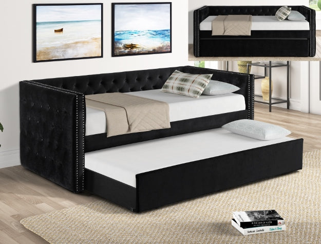 TRINA BLACK DAYBED BACK SIDE RAIL - 5335BK-BACK