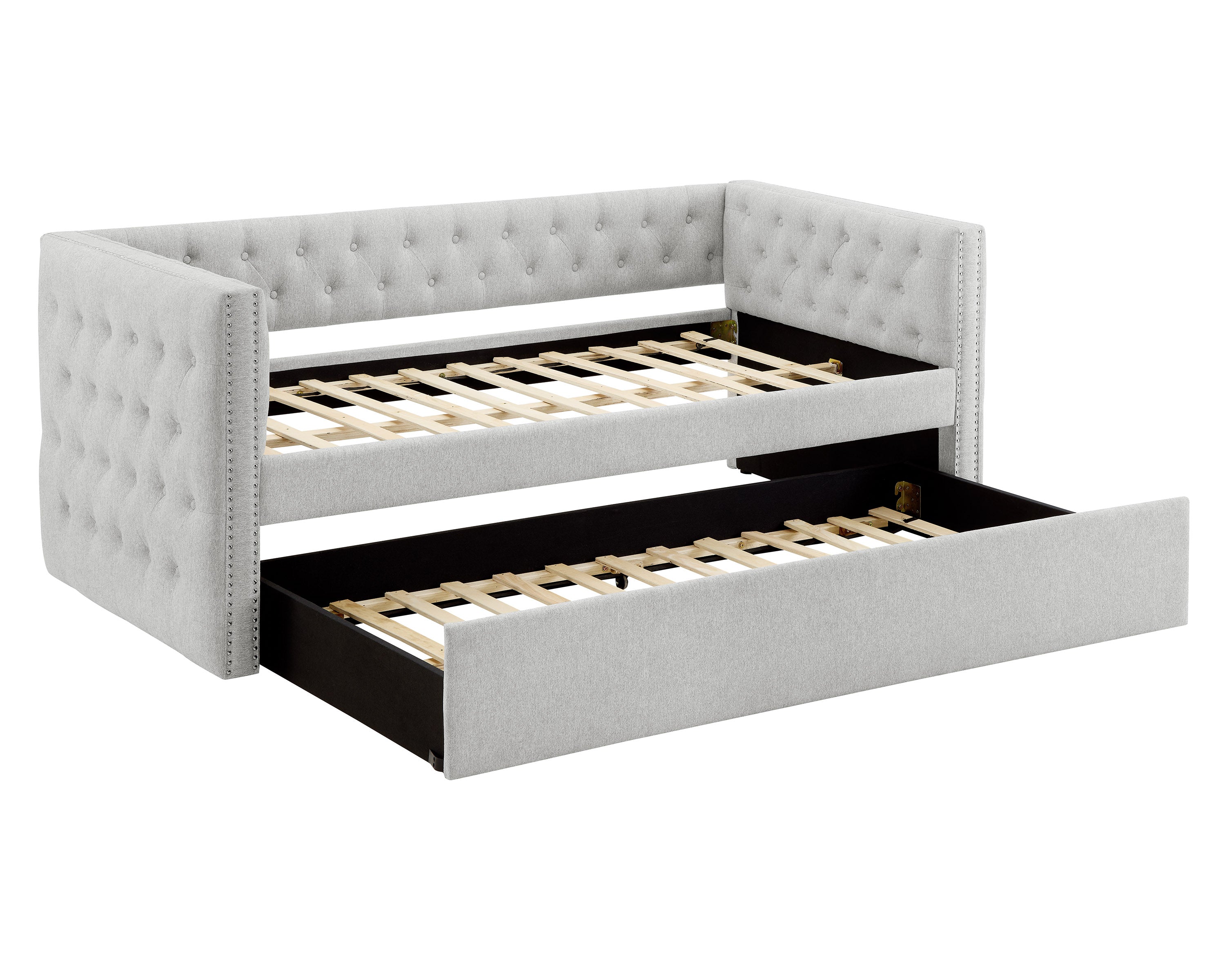 Trina Dove Gray Twin Daybed with Trundle - SET | 5335DV-ARM | 5335DV-BACK - Bien Home Furniture &amp; Electronics