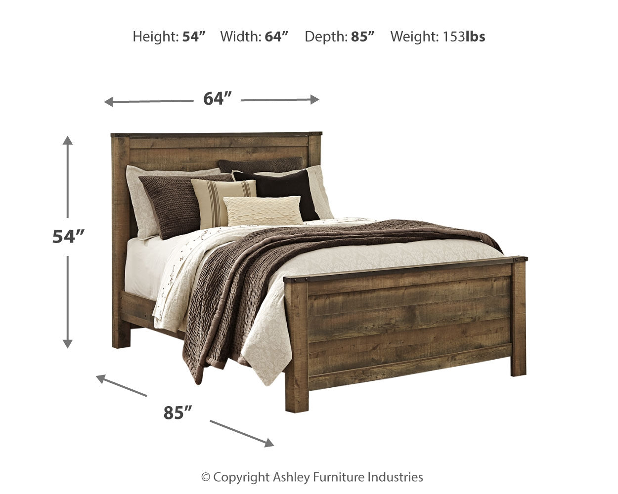 Trinell Brown Queen Panel Bed, Chest and 2 Nightstands - B446B59