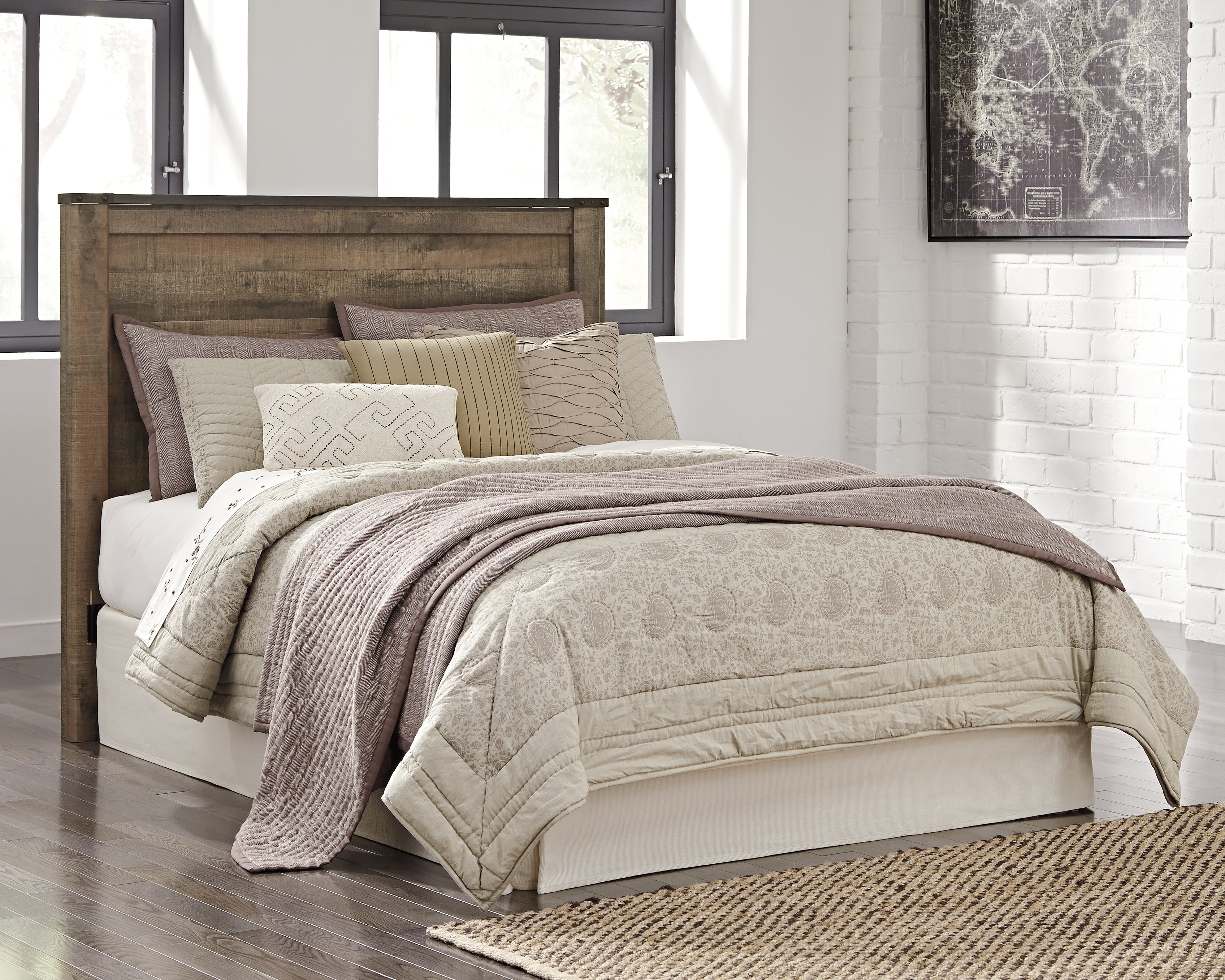 Trinell Brown Queen Panel Headboard, Dresser, Mirror, Chest and Nightstand - B446B90