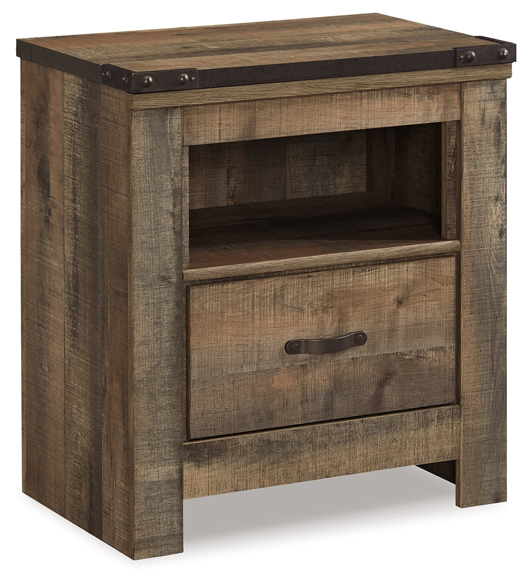 Trinell Brown Queen Poster Bed, Dresser, Mirror and Nightstand - B446B76
