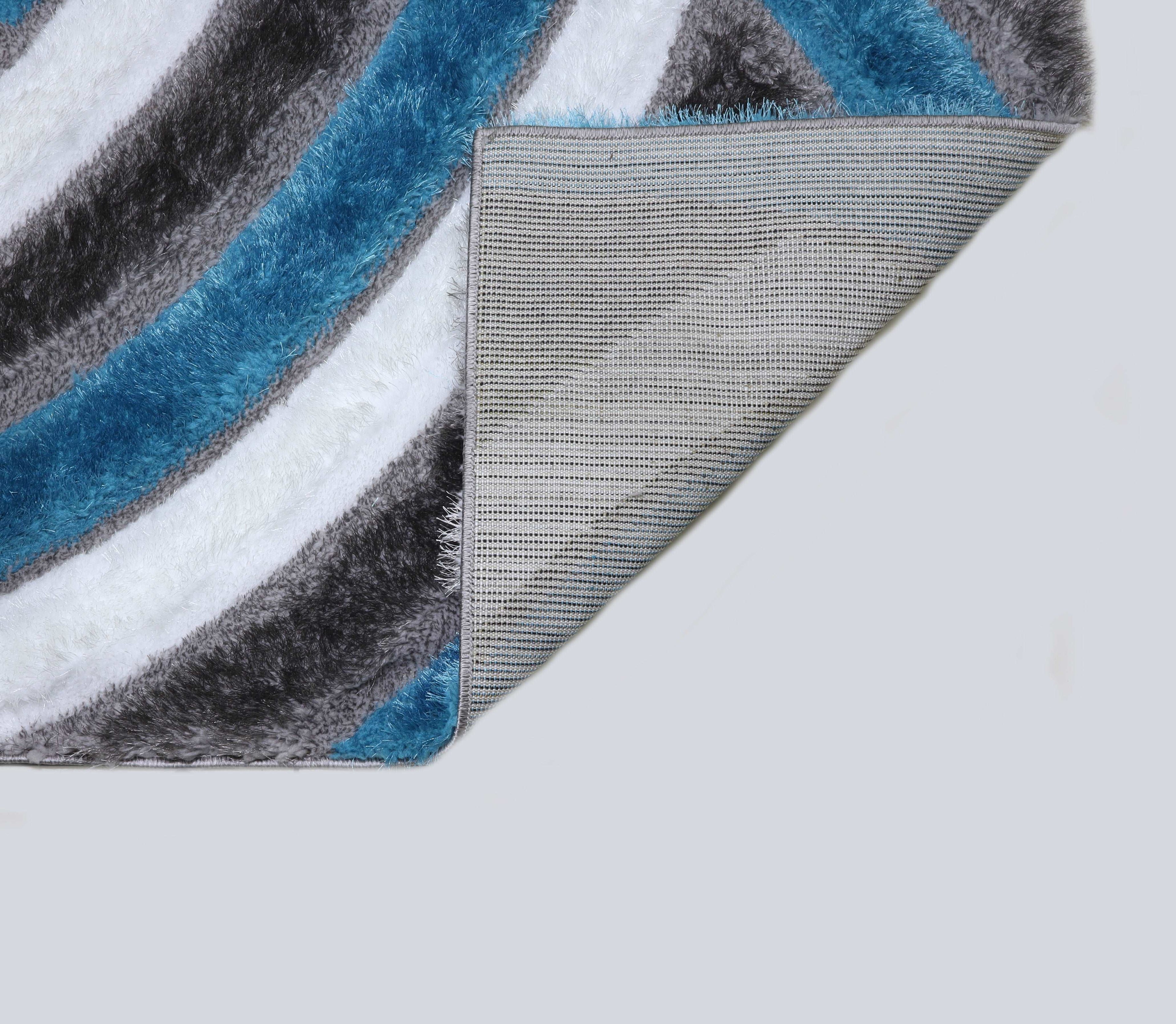 3D Shaggy GRAY-TURQOUISE Area Rug - 3D333 - 3D333-GRY/TRQ-57 - Bien Home Furniture & Electronics