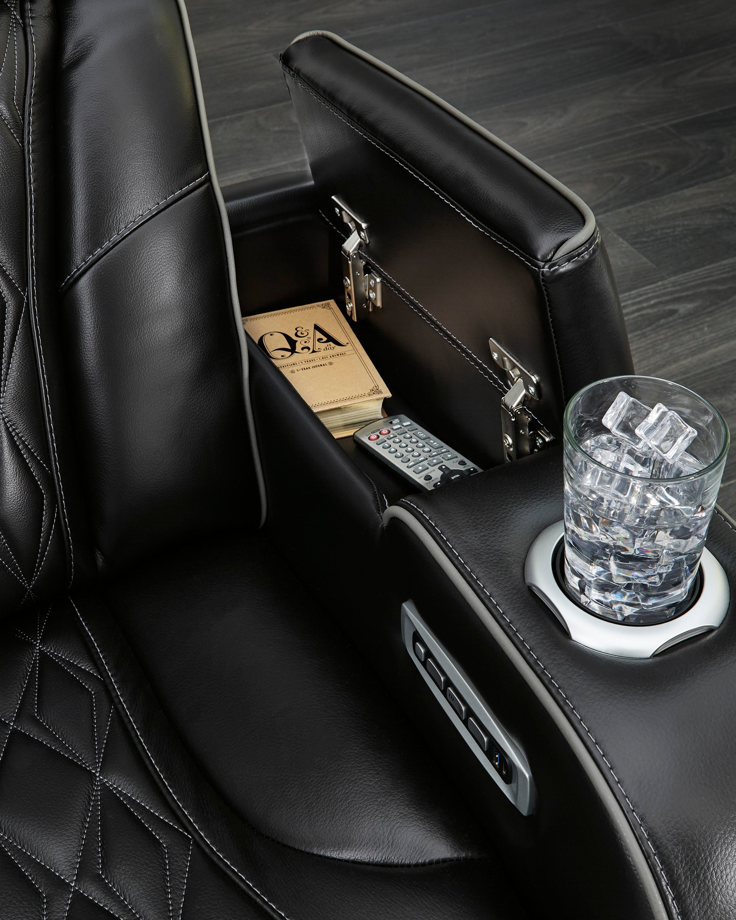 U271-06 Power Reclining Set (Genuine Leather + Air Massage) *Chair - U271-06 BLACK Chair