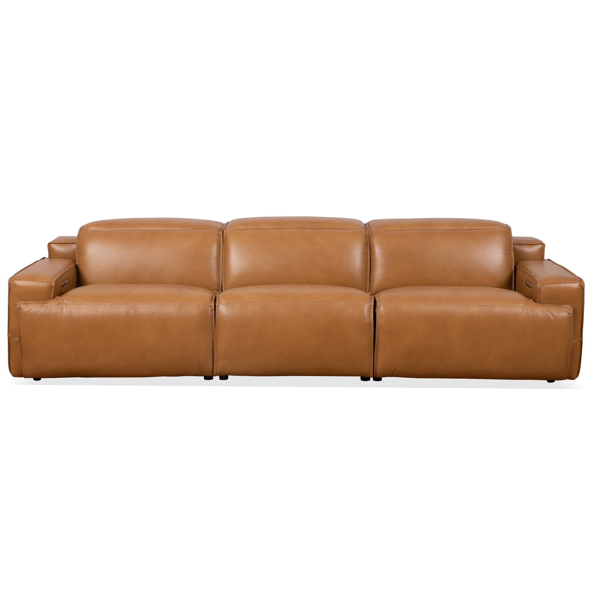 Urbana Triple PWR Recliner Sofa - Tan Leather - RSF03800301