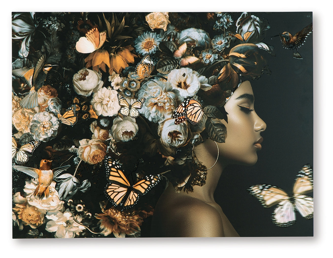 Valfer Orange/Black/White Wall Art - A8000481